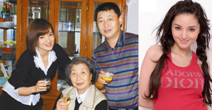 Zhang Lanlan (left photo) is shown with family members. She has often been hailed as China's Marilyn Monroe for her good looks. Photos: internet, Shenzhen Special Zone Daily Zhang Lanlan (left photo) is shown with family members. She has often been hailed as China's Marilyn Monroe for her good looks. Photos: internet, Shenzhen Special Zone Daily
