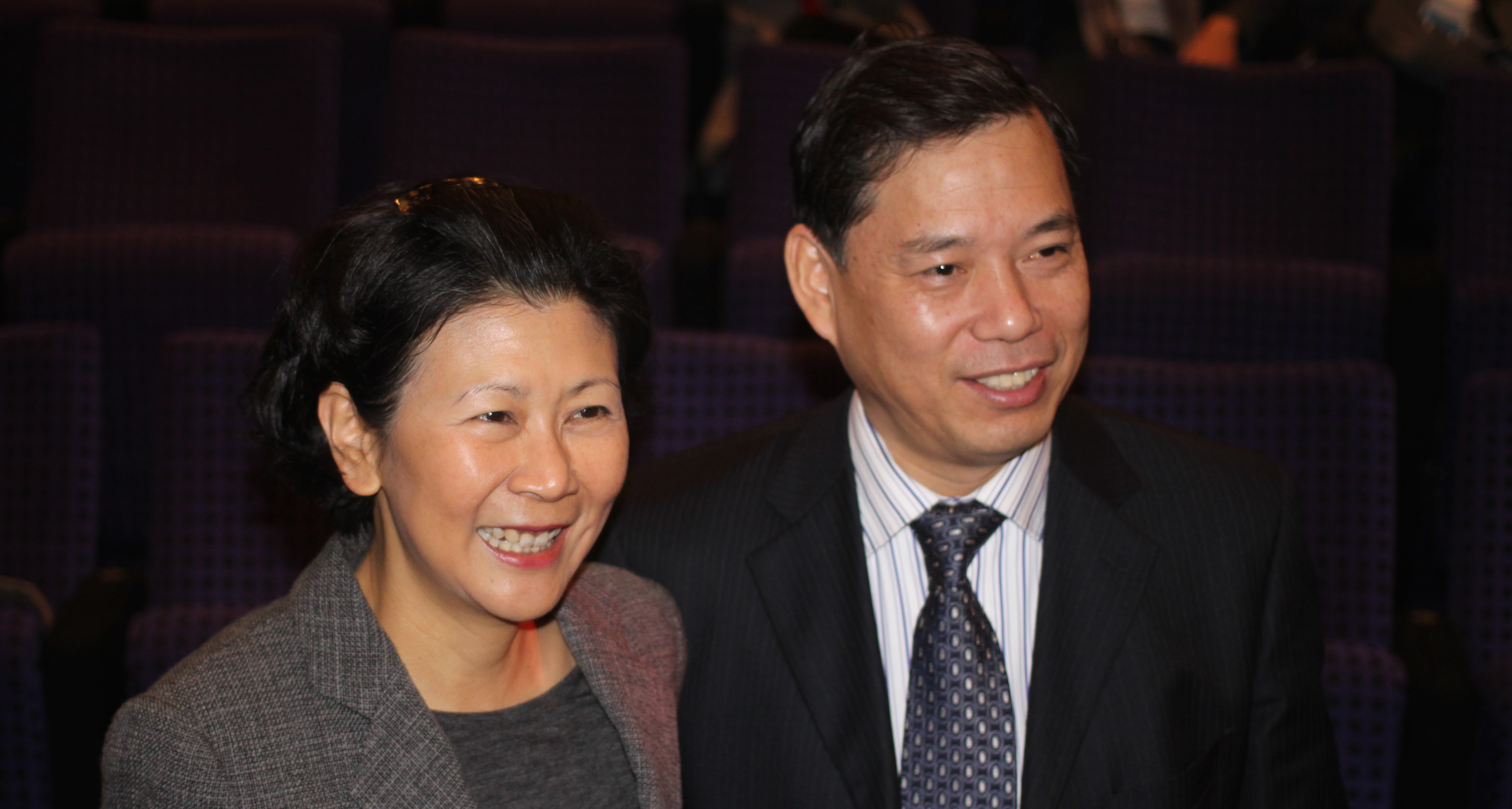 Businesswoman Solina Chau (left), welcomed by Lu Kun (right), representative of the Chinese embassy in Israel, took a hundred Hong Kong students and reporters to Israel to meet the start-ups in which Horizons Ventures has invested. Businesswoman Solina Chau (left), welcomed by Lu Kun (right), representative of the Chinese embassy in Israel, took a hundred Hong Kong students and reporters to Israel to meet the start-ups in which Horizons Ventures has invested.