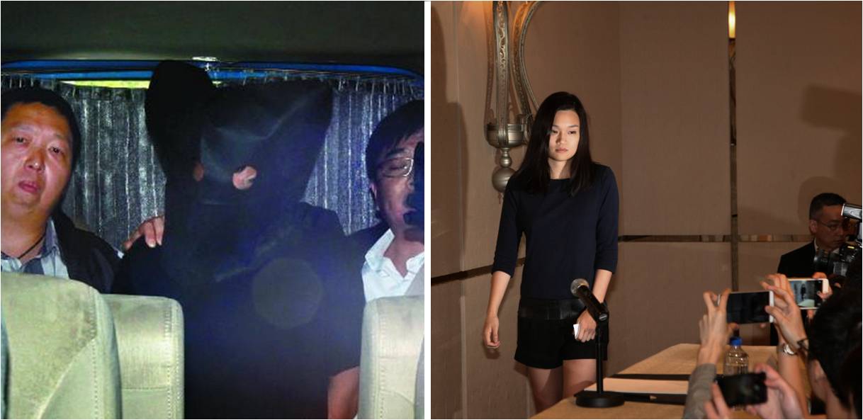Hong Kong police claim to have nabbed one of the suspects (L) involved in the kidnapping of Bossini heiress Queenie Law (R). Photos: Apple Daily, HKEJ Hong Kong police claim to have nabbed one of the suspects (L) involved in the kidnapping of Bossini heiress Queenie Law (R). Photos: Apple Daily, HKEJ