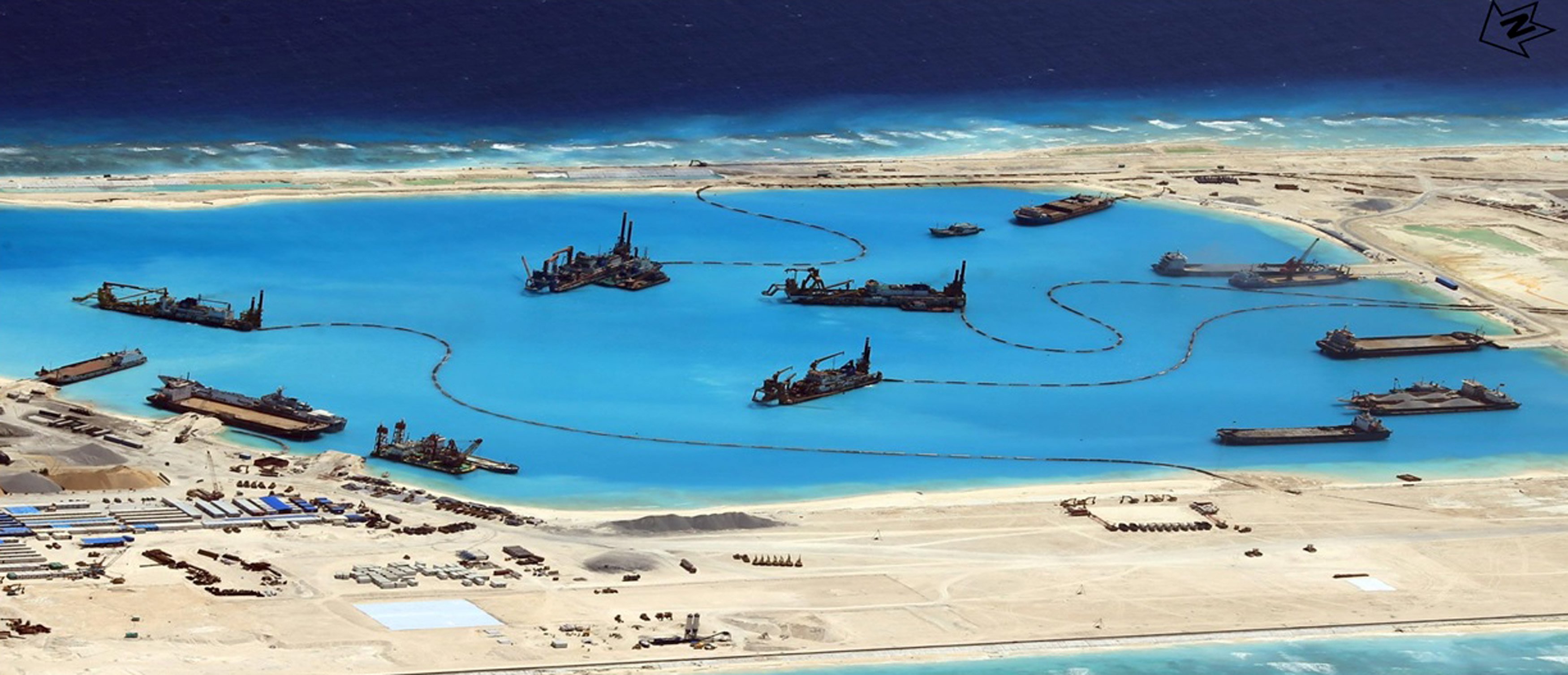 A handout picture released by the Philippine military shows structures being built by China on disputed islands in the South China Sea. Photo: Reuters A handout picture released by the Philippine military shows structures being built by China on disputed islands in the South China Sea. Photo: Reuters