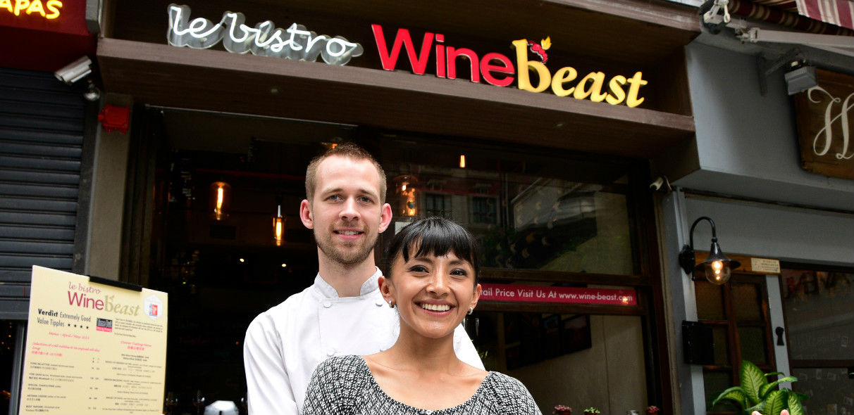 Curiosity about different cultures and an urge to introduce their cuisine to this part of the world brought Johan and Cristina from a quiet French vineyard to the heart of throbbing Wan Chai. Photo: HKEJ Curiosity about different cultures and an urge to introduce their cuisine to this part of the world brought Johan and Cristina from a quiet French vineyard to the heart of throbbing Wan Chai. Photo: HKEJ