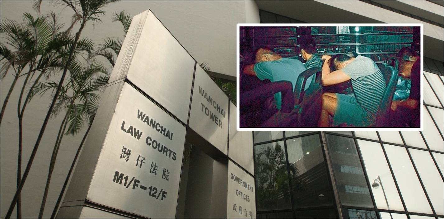The defendants are shown in a police van on their way a hearing. Photo: HKEJ, Sing Tao Daily The defendants are shown in a police van on their way a hearing. Photo: HKEJ, Sing Tao Daily