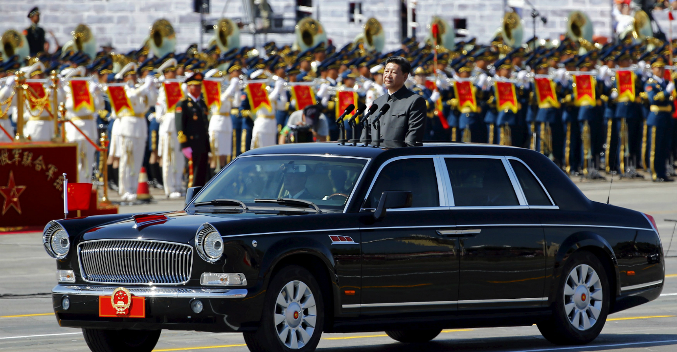 President Xi Jinping reviews the troops during last week's military parade to mark Japan's World War II defeat. In his speech, Xi acknowledged 'extensive support' from the international community without mentioning the US. Photo: Reute President Xi Jinping reviews the troops during last week's military parade to mark Japan's World War II defeat. In his speech, Xi acknowledged 'extensive support' from the international community without mentioning the US. Photo: Reute