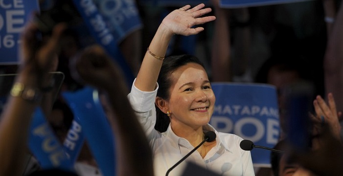 Grace Poe waves to supporters as she announced her candidacy last week. Photo: AFP Grace Poe waves to supporters as she announced her candidacy last week. Photo: AFP