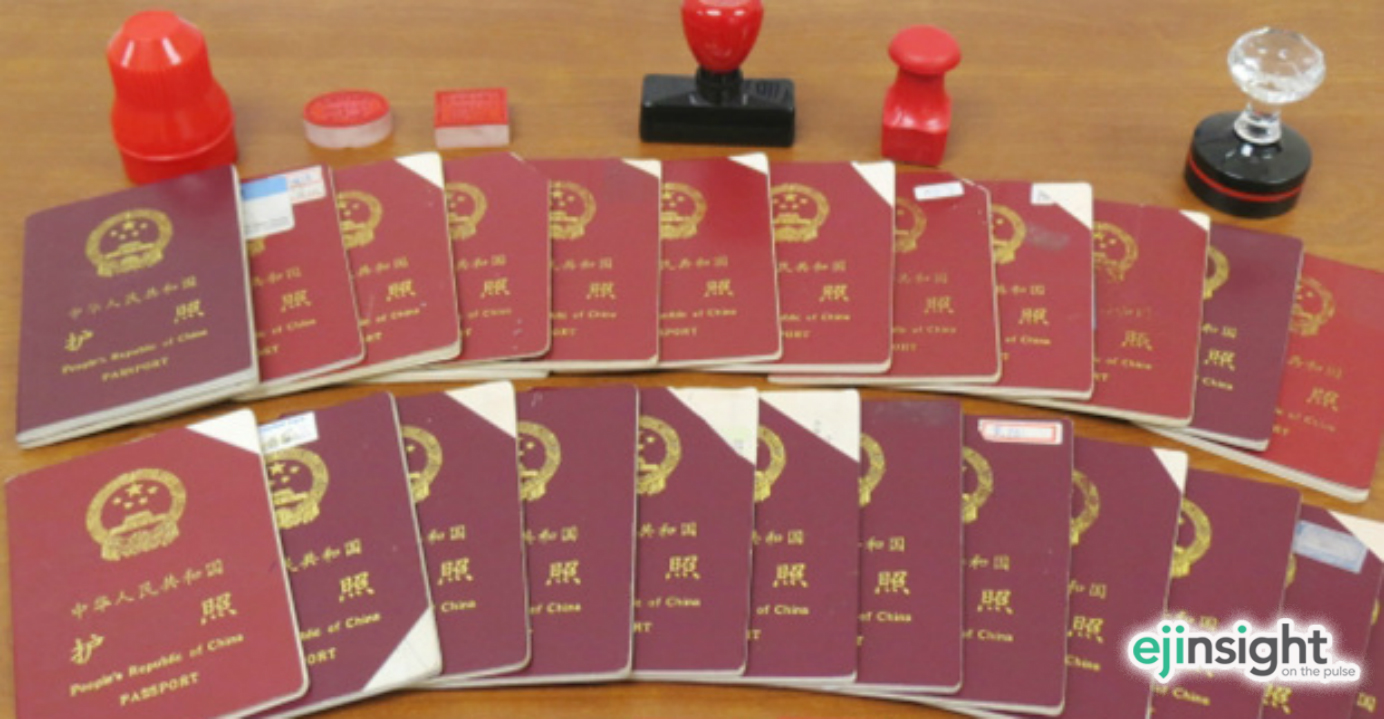 The Canada Border Services Agency seized Chinese passports and fake stamps in an investigation into Xun Wang's business. Photo: CBSA The Canada Border Services Agency seized Chinese passports and fake stamps in an investigation into Xun Wang's business. Photo: CBSA