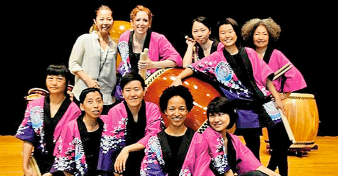 Shoko Fujioka (second row, right) is a member of the O Daiko, Hong Kong's first all-female taiko ensemble. Photo: HKEJ Shoko Fujioka (second row, right) is a member of the O Daiko, Hong Kong's first all-female taiko ensemble. Photo: HKEJ