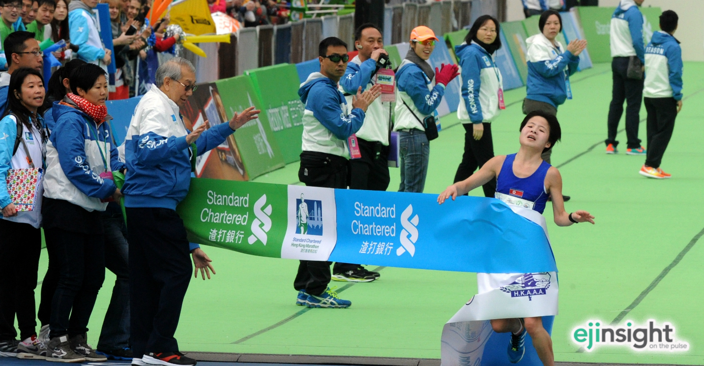 Standard Chartered's playful image comes for the most part from the annual Hong Kong marathon which bears its name. Photo: Xinhua Standard Chartered's playful image comes for the most part from the annual Hong Kong marathon which bears its name. Photo: Xinhua