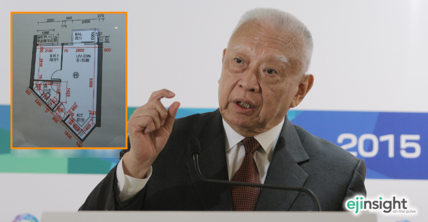 Hong Kong's former leader Tung Chee-hwa said this week that he was shocked to learn that a family of three is settling for a 170-square-foot flat. "How can one live like that?" he asked. Photo: HKEJ Hong Kong's former leader Tung Chee-hwa said this week that he was shocked to learn that a family of three is settling for a 170-square-foot flat. "How can one live like that?" he asked. Photo: HKEJ
