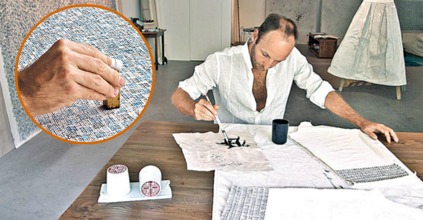 Akashi likes using ink and seals for doing art creations. Photo: HKEJ Akashi likes using ink and seals for doing art creations. Photo: HKEJ
