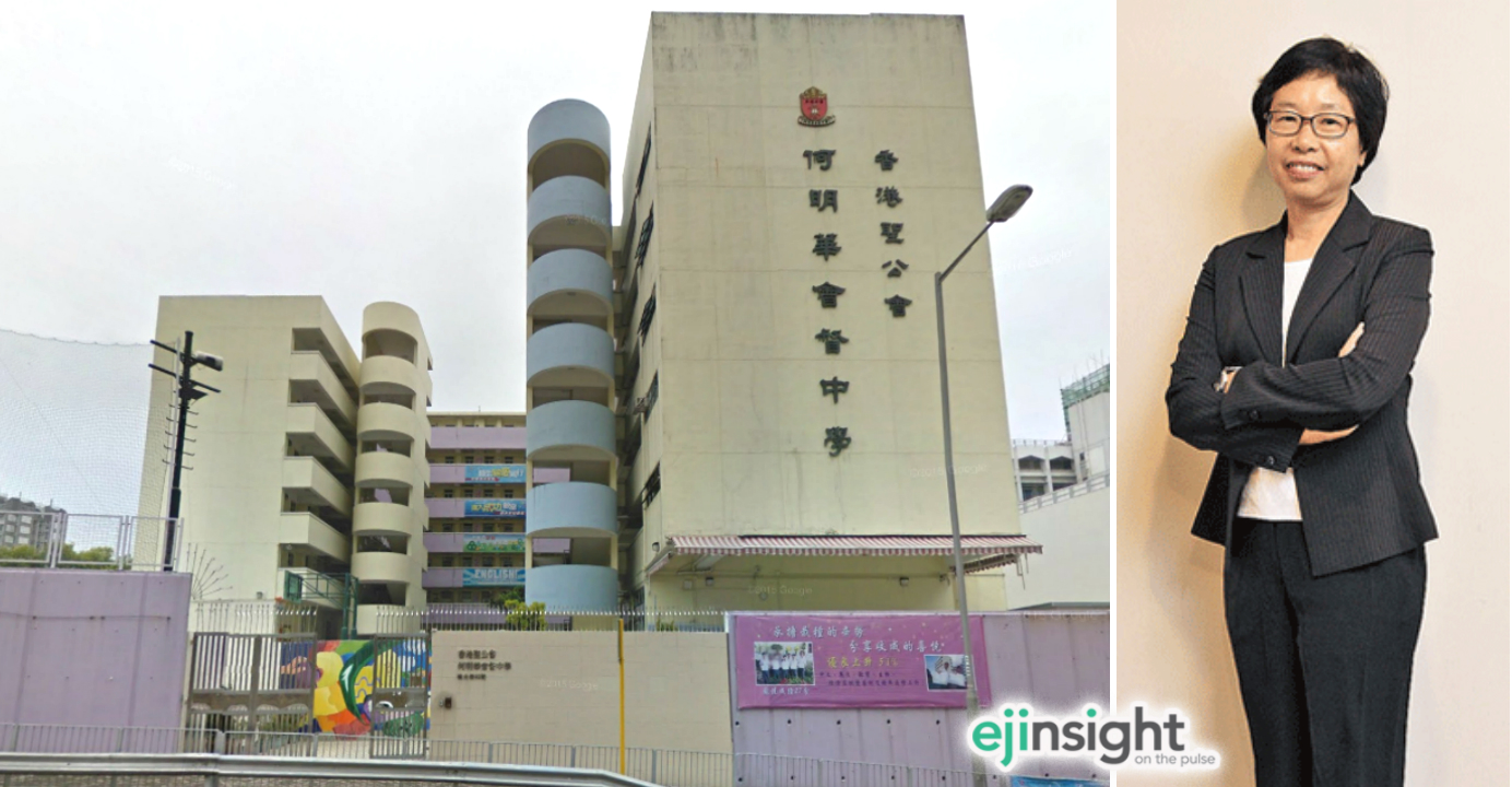 Kwong Sau-chee, principal of HKSKH Bishop Hall Secondary School, says she derives immense satisfaction from nurturing the minds of young students. Photos: Google Maps, HKEJ Kwong Sau-chee, principal of HKSKH Bishop Hall Secondary School, says she derives immense satisfaction from nurturing the minds of young students. Photos: Google Maps, HKEJ