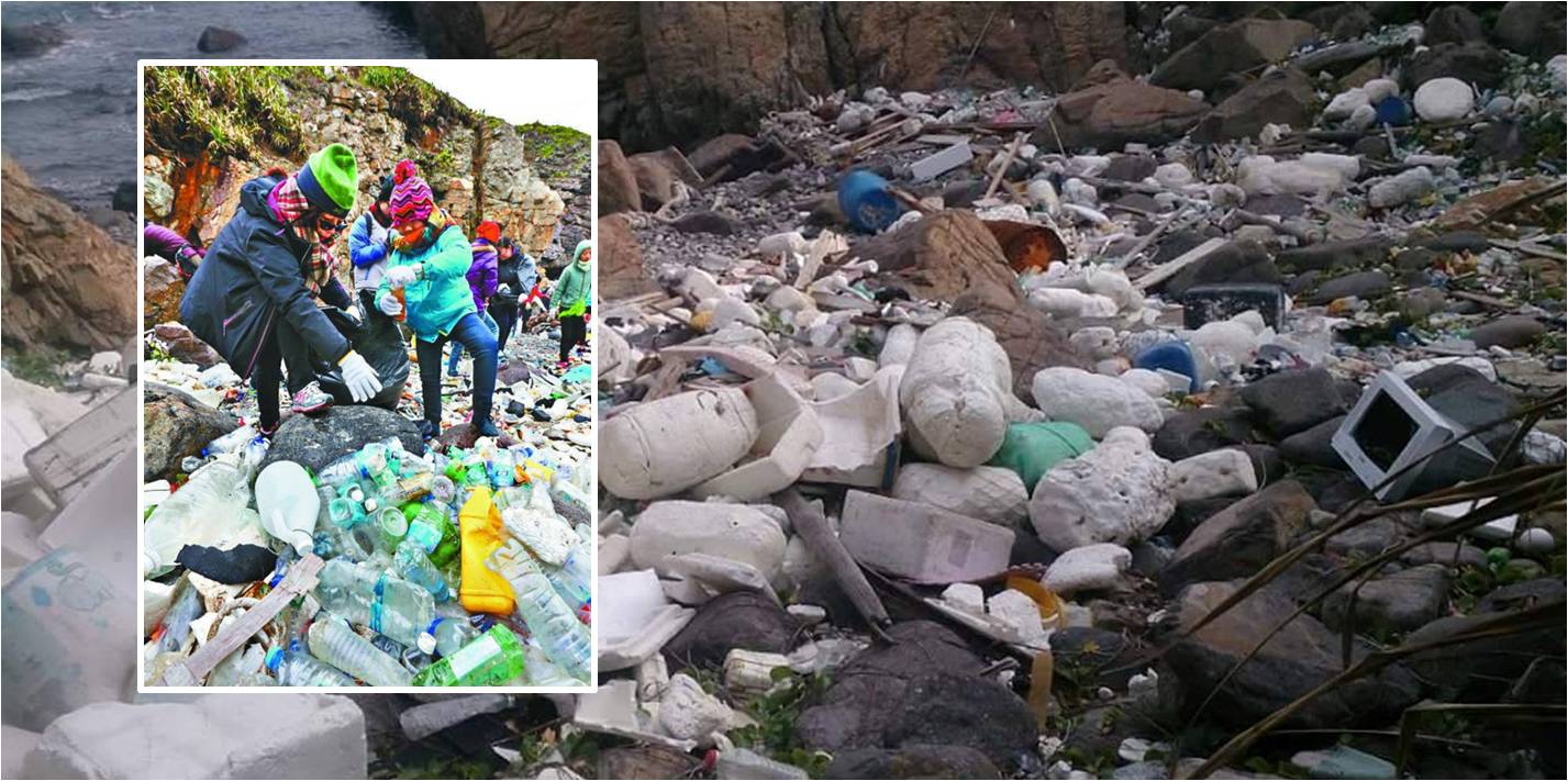 Volunteers used up 150 big rubbish bags to clean up the beach on Tung Lung Island. Photos: Actions for Pleasant Nature/Facebook, Apple Daily
Daily Volunteers used up 150 big rubbish bags to clean up the beach on Tung Lung Island. Photos: Actions for Pleasant Nature/Facebook, Apple Daily
Daily