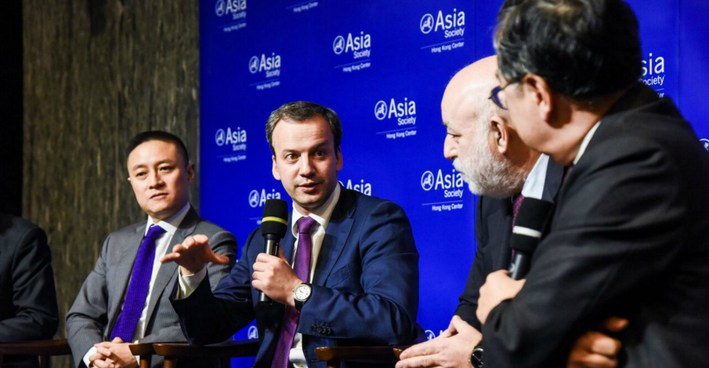 Russia’s Deputy Prime Minister Arkady Dvorkovich (center) said the biggest challenge of bringing the EEU and the OBOR initiatives is to reconcile competition among partners. Photo: Asia Society Hong Kong Center Russia’s Deputy Prime Minister Arkady Dvorkovich (center) said the biggest challenge of bringing the EEU and the OBOR initiatives is to reconcile competition among partners. Photo: Asia Society Hong Kong Center