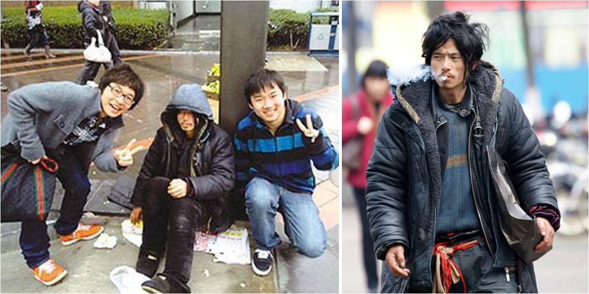 Youngsters pose for a picture with Brother Sharp, who has reportedly returned to the streets of Jiangxi. Photo: Baidu.com Youngsters pose for a picture with Brother Sharp, who has reportedly returned to the streets of Jiangxi. Photo: Baidu.com
