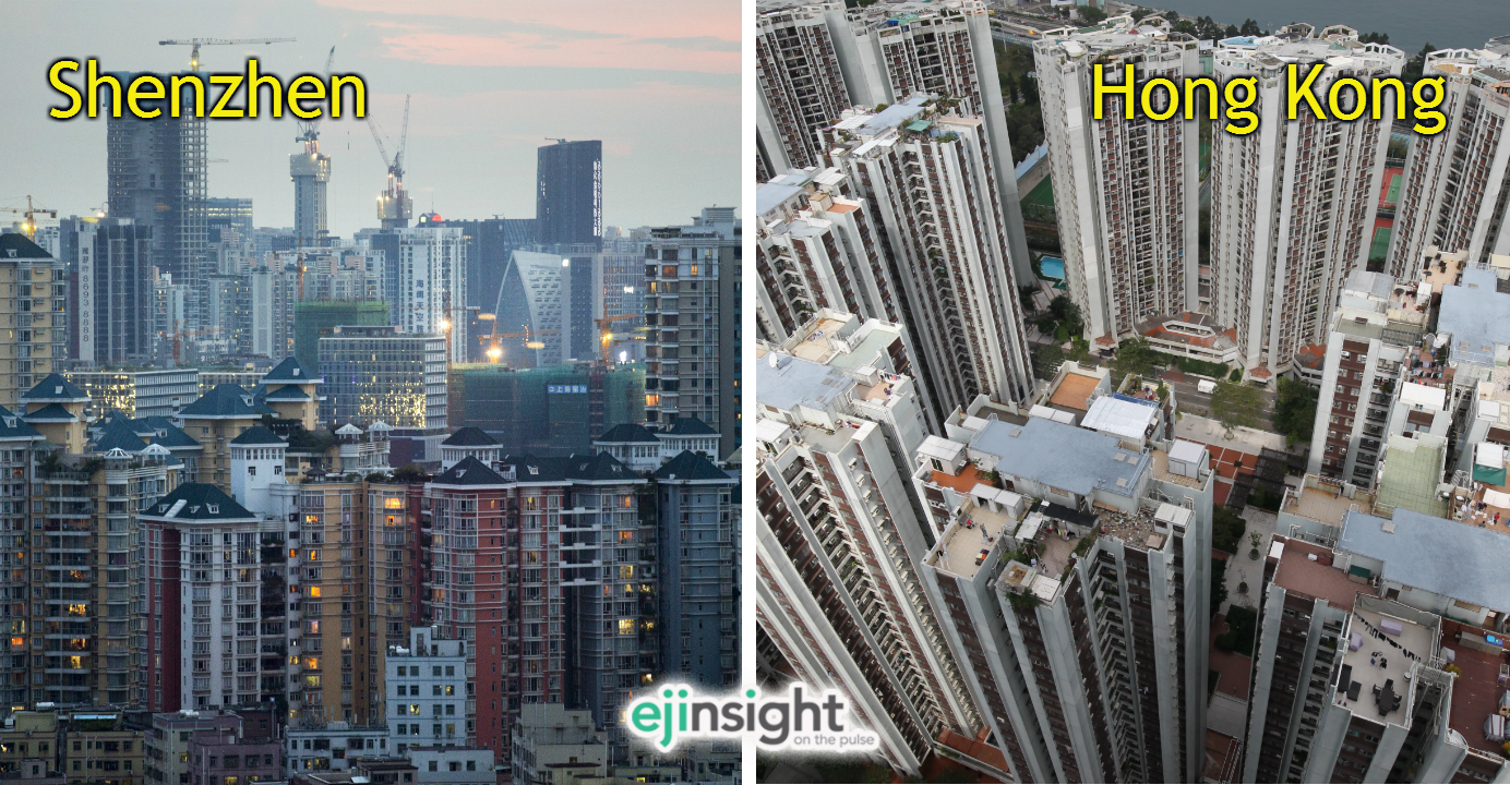 Shenzhen's soaring homes prices remind us of the Hong Kong property bubble in 1997. Even the pace of price growth is eerily similar. Photo: Bloomberg, HKEJ Shenzhen's soaring homes prices remind us of the Hong Kong property bubble in 1997. Even the pace of price growth is eerily similar. Photo: Bloomberg, HKEJ