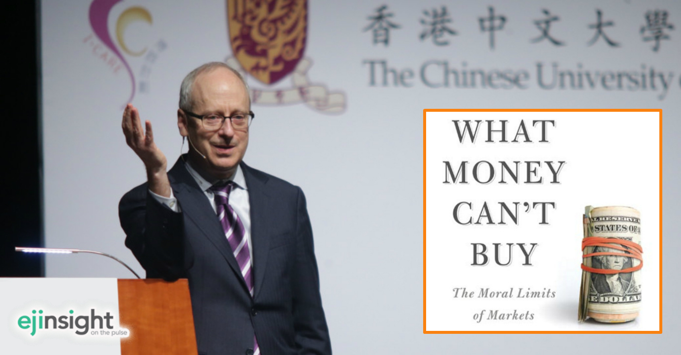 Michael Sandel makes a gesture during a talk given at the Chinese University of Hong Kong last Friday. Photo: CUHK Michael Sandel makes a gesture during a talk given at the Chinese University of Hong Kong last Friday. Photo: CUHK