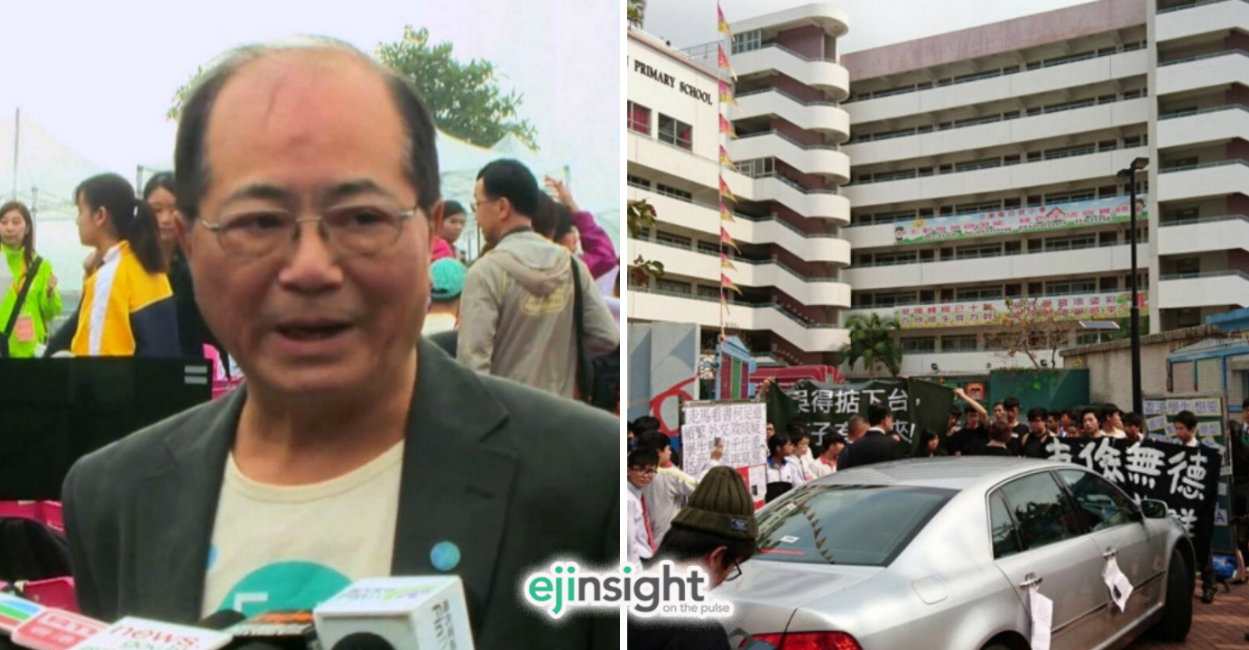 Eddie Ng has faced flak for staying in his car and keeping himself busy with his mobile phone, rather than engage with some student protesters, in an incident on Saturday. Photos: RTHK Eddie Ng has faced flak for staying in his car and keeping himself busy with his mobile phone, rather than engage with some student protesters, in an incident on Saturday. Photos: RTHK