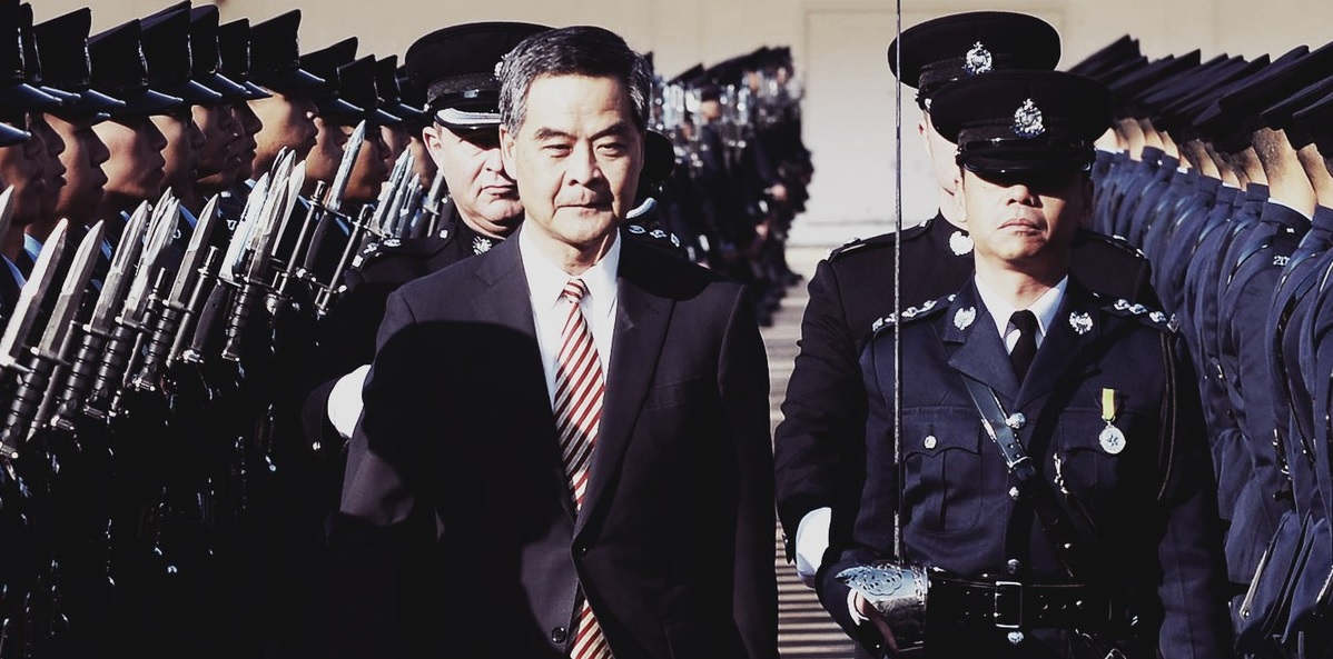 Chief Executive Leung Chun-ying attends a police passing-out ceremony. The government might use the police as a scapegoat in case of violence. Photo: HK Govt Chief Executive Leung Chun-ying attends a police passing-out ceremony. The government might use the police as a scapegoat in case of violence. Photo: HK Govt