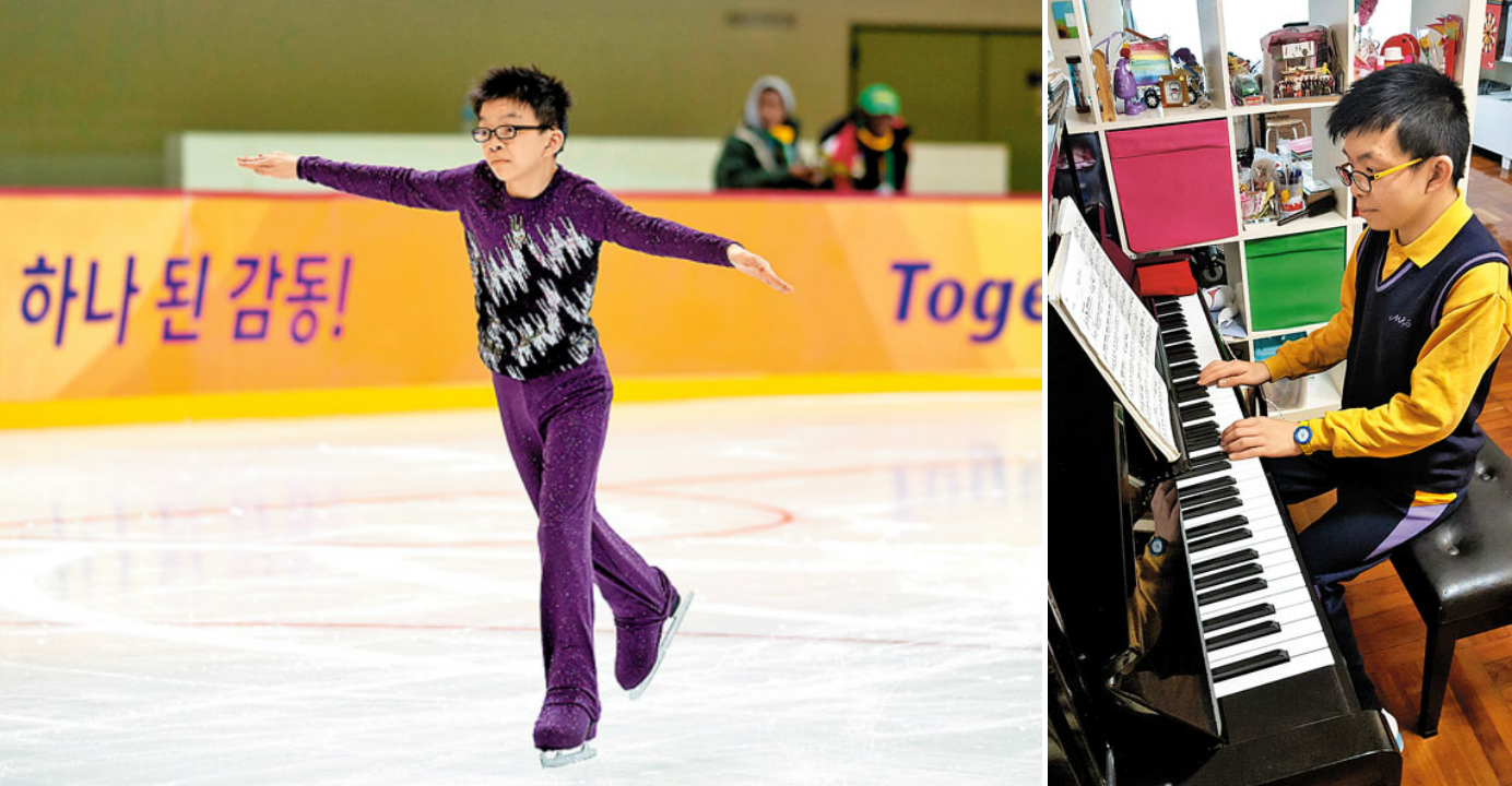 Ho loves sports and music. He has been learning and practicing figure skating and ice dancing. He is also a Grade 5 piano player. Photo: HKEJ Ho loves sports and music. He has been learning and practicing figure skating and ice dancing. He is also a Grade 5 piano player. Photo: HKEJ