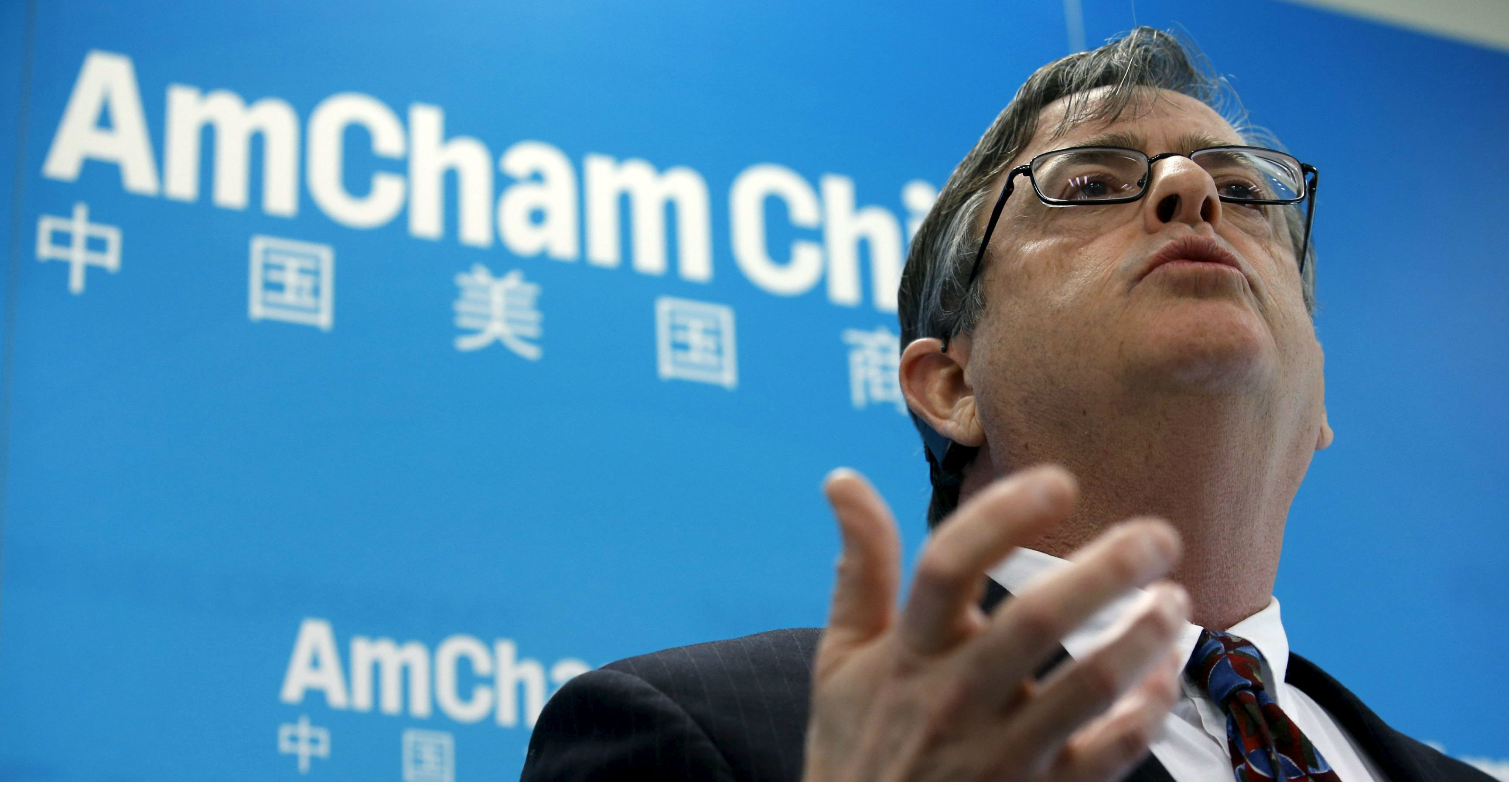 AmCham China chairman James Zimmerman bewails the lack of market access and barriers to investment in the country. Photo: Reuters AmCham China chairman James Zimmerman bewails the lack of market access and barriers to investment in the country. Photo: Reuters