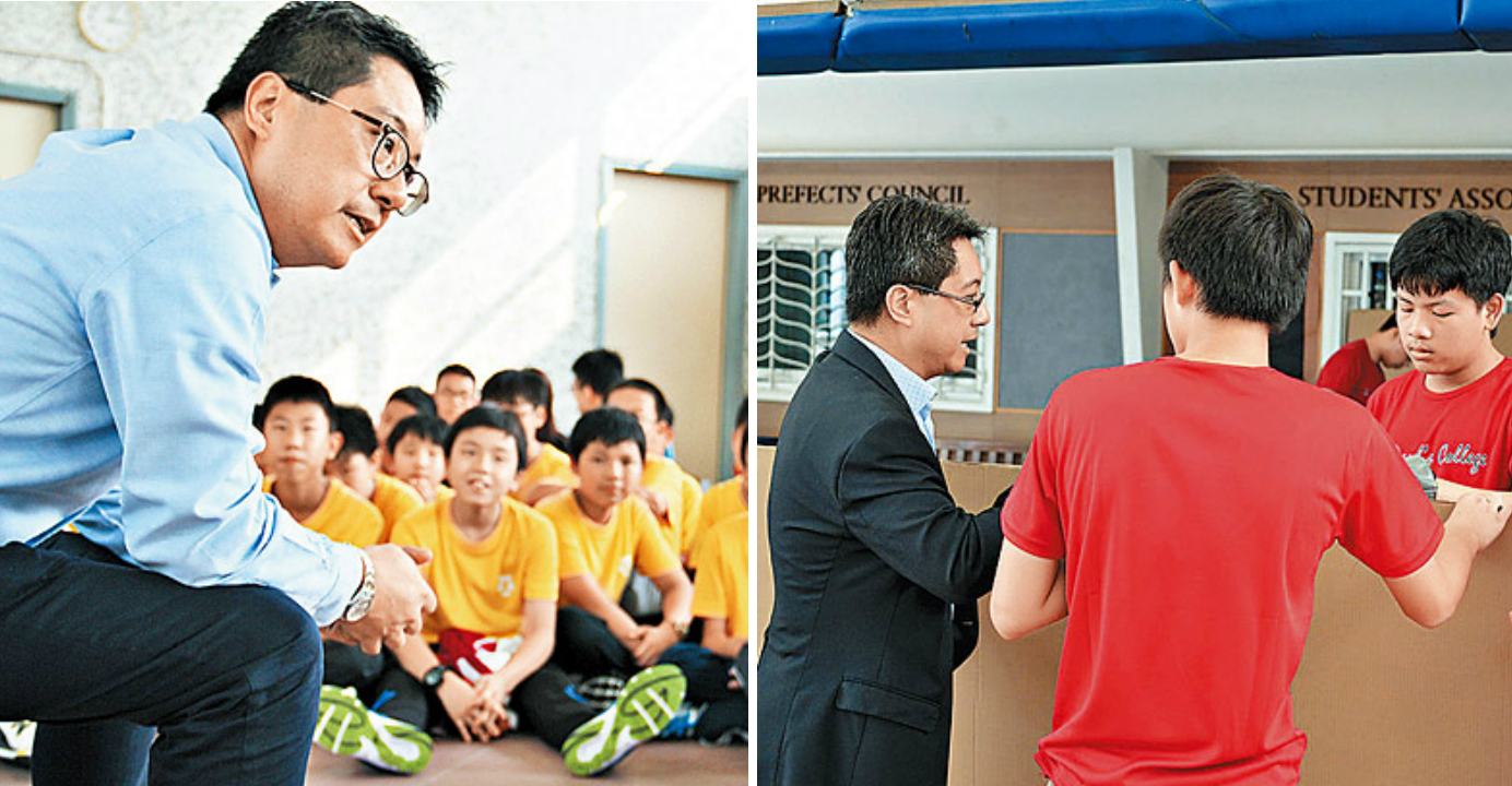 Yuen pays a visit to Form One students at the Paul’s Breakthrough camp in Sai Kung. He also constantly gives advice to student leaders. Photos: HKEJ Yuen pays a visit to Form One students at the Paul’s Breakthrough camp in Sai Kung. He also constantly gives advice to student leaders. Photos: HKEJ