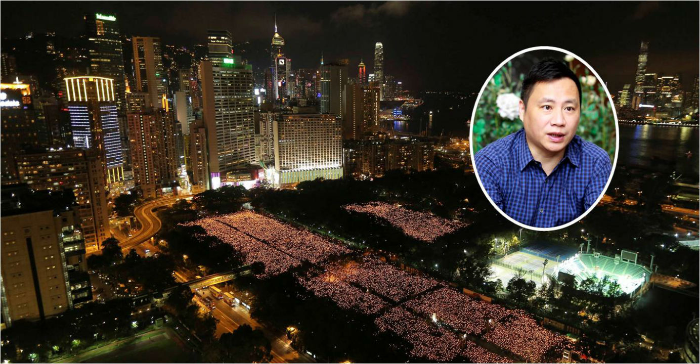 The June 4 vigil has much broader significance for Hong Kong than mere remembrance of the victims of Beijing’s 1989 crackdown on democracy activists, says former Tiananmen student leader Wang Dan (inset). Photo: Reuters The June 4 vigil has much broader significance for Hong Kong than mere remembrance of the victims of Beijing’s 1989 crackdown on democracy activists, says former Tiananmen student leader Wang Dan (inset). Photo: Reuters