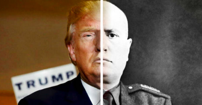 Donald Trump has approvingly quoted Benito Mussolini. Photo: #Op309 Media Donald Trump has approvingly quoted Benito Mussolini. Photo: #Op309 Media