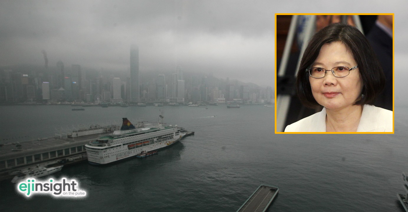 Hong Kong’s decision to bar three Taiwan politicians from entering the city is seen as a reflection of Beijing's anger toward the DPP government of Tsai Ying-wen (inset). Photo: HKEJ, Bloomberg Hong Kong’s decision to bar three Taiwan politicians from entering the city is seen as a reflection of Beijing's anger toward the DPP government of Tsai Ying-wen (inset). Photo: HKEJ, Bloomberg