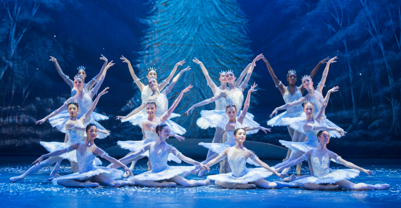 The Waltz of the Snowflakes from English National Ballet's Nutcracker. Photo: ASH The Waltz of the Snowflakes from English National Ballet's Nutcracker. Photo: ASH