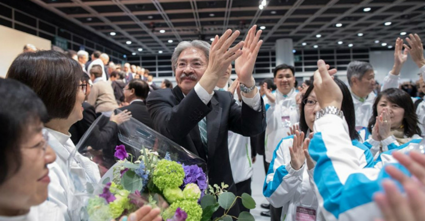 John Tsang acknowledges supporters. He said Hong Kong should stay hopeful and keep on dreaming. Photo: Facebook John Tsang acknowledges supporters. He said Hong Kong should stay hopeful and keep on dreaming. Photo: Facebook