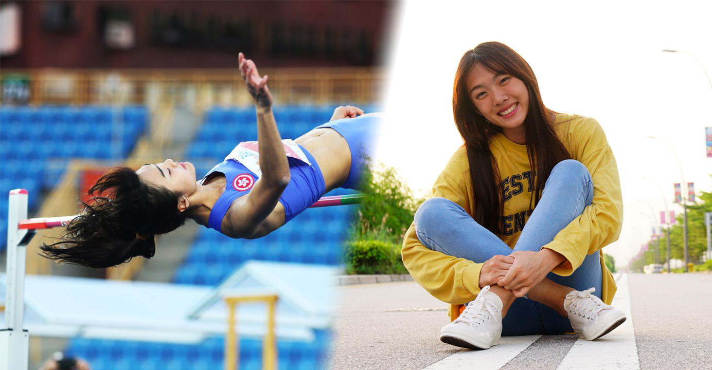 Yeung Man-wai holds the Hong Kong record for the women's high jump. Yeung attends the University of Hong Kong as a business administration major. Photo: HKEJ Yeung Man-wai holds the Hong Kong record for the women's high jump. Yeung attends the University of Hong Kong as a business administration major. Photo: HKEJ