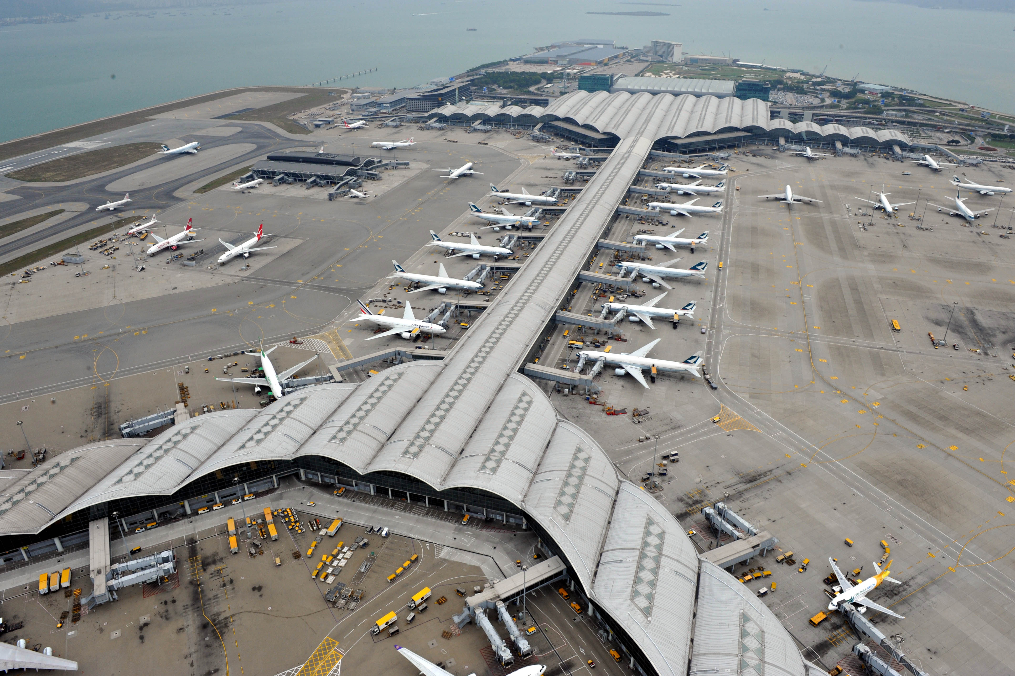 The Hong Kong airport is No. 1 in cargo and No. 8 in passenger throughput worldwide. It is a base for three of the world's five most flown international routes. Photo: GovHK The Hong Kong airport is No. 1 in cargo and No. 8 in passenger throughput worldwide. It is a base for three of the world's five most flown international routes. Photo: GovHK