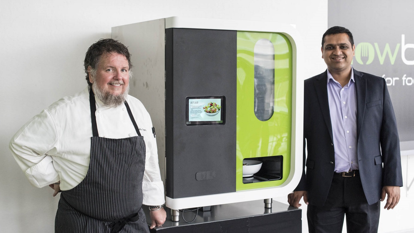 Sally has two Dads: chef Charlie Ayers (left) and creator Deepak Sekar. Photo: Bloomberg Sally has two Dads: chef Charlie Ayers (left) and creator Deepak Sekar. Photo: Bloomberg