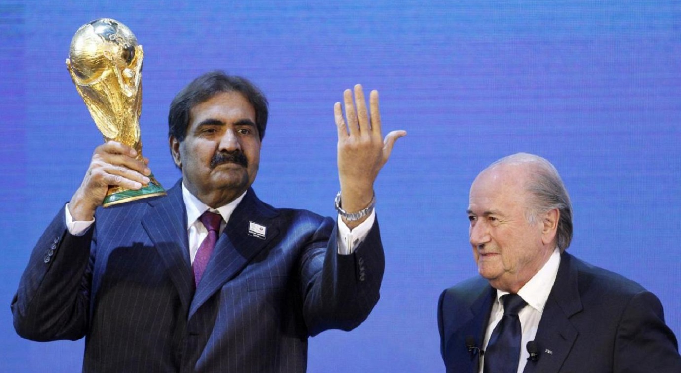 Qatar's Emir Sheikh Hamad bin Khalifa al Thani (left) and FIFA president Sepp Blatter at the announcement of Qatar's hosting of FIFA World Cup 2022. Photo: Reuters Qatar's Emir Sheikh Hamad bin Khalifa al Thani (left) and FIFA president Sepp Blatter at the announcement of Qatar's hosting of FIFA World Cup 2022. Photo: Reuters