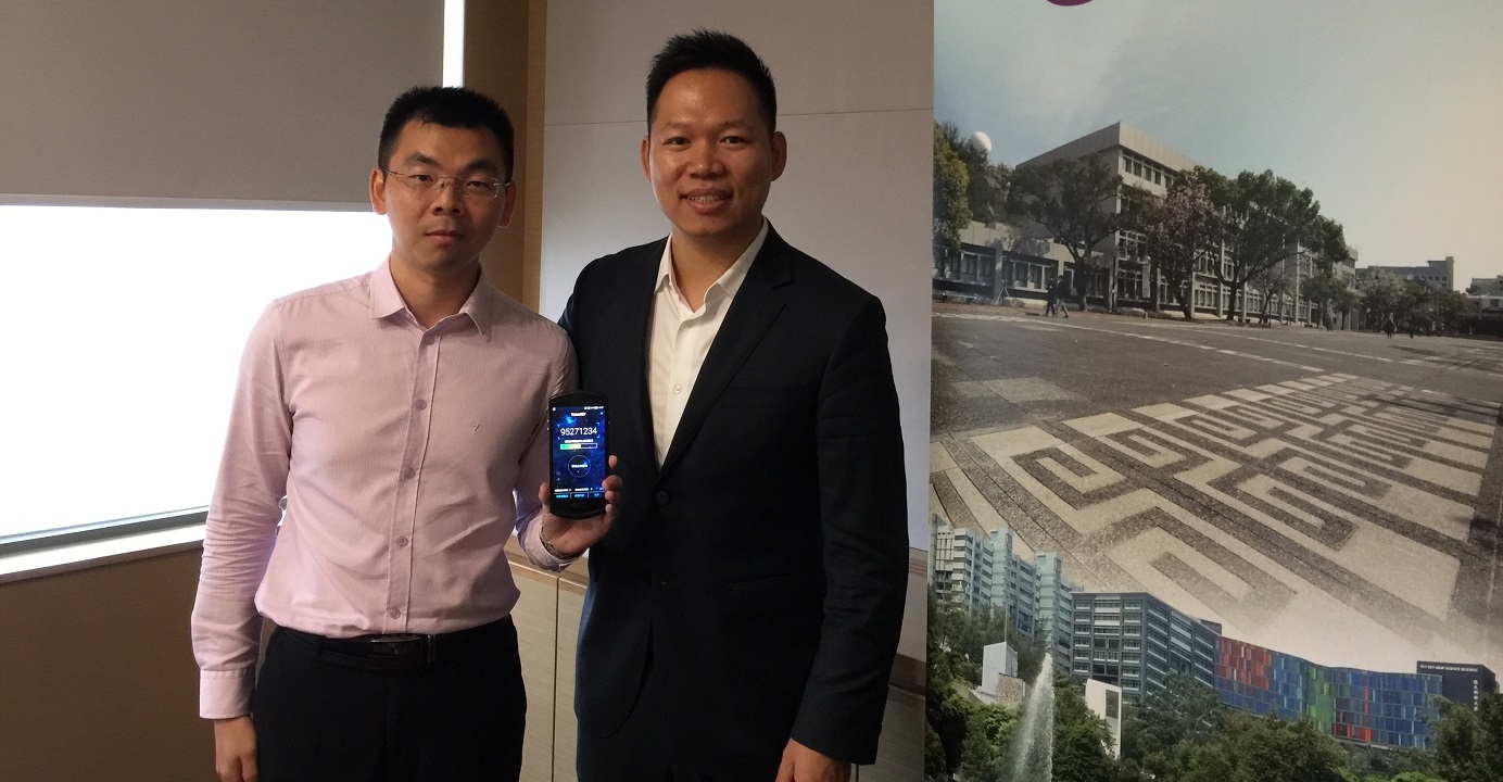 VoiceAI CEO Kevin Li (right), with product director Micos Xie, said the company's voiceprint recognition technology is now being used to serve the needs of about 2.5 million retirees in Indonesia. Photo: EJ Insight VoiceAI CEO Kevin Li (right), with product director Micos Xie, said the company's voiceprint recognition technology is now being used to serve the needs of about 2.5 million retirees in Indonesia. Photo: EJ Insight