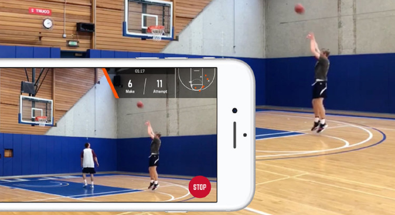 HomeCourt uses an iPhone camera to record a player's jump shots and come up with complete statistical breakdowns to help him improve his performance. Photo: HomeCourt HomeCourt uses an iPhone camera to record a player's jump shots and come up with complete statistical breakdowns to help him improve his performance. Photo: HomeCourt