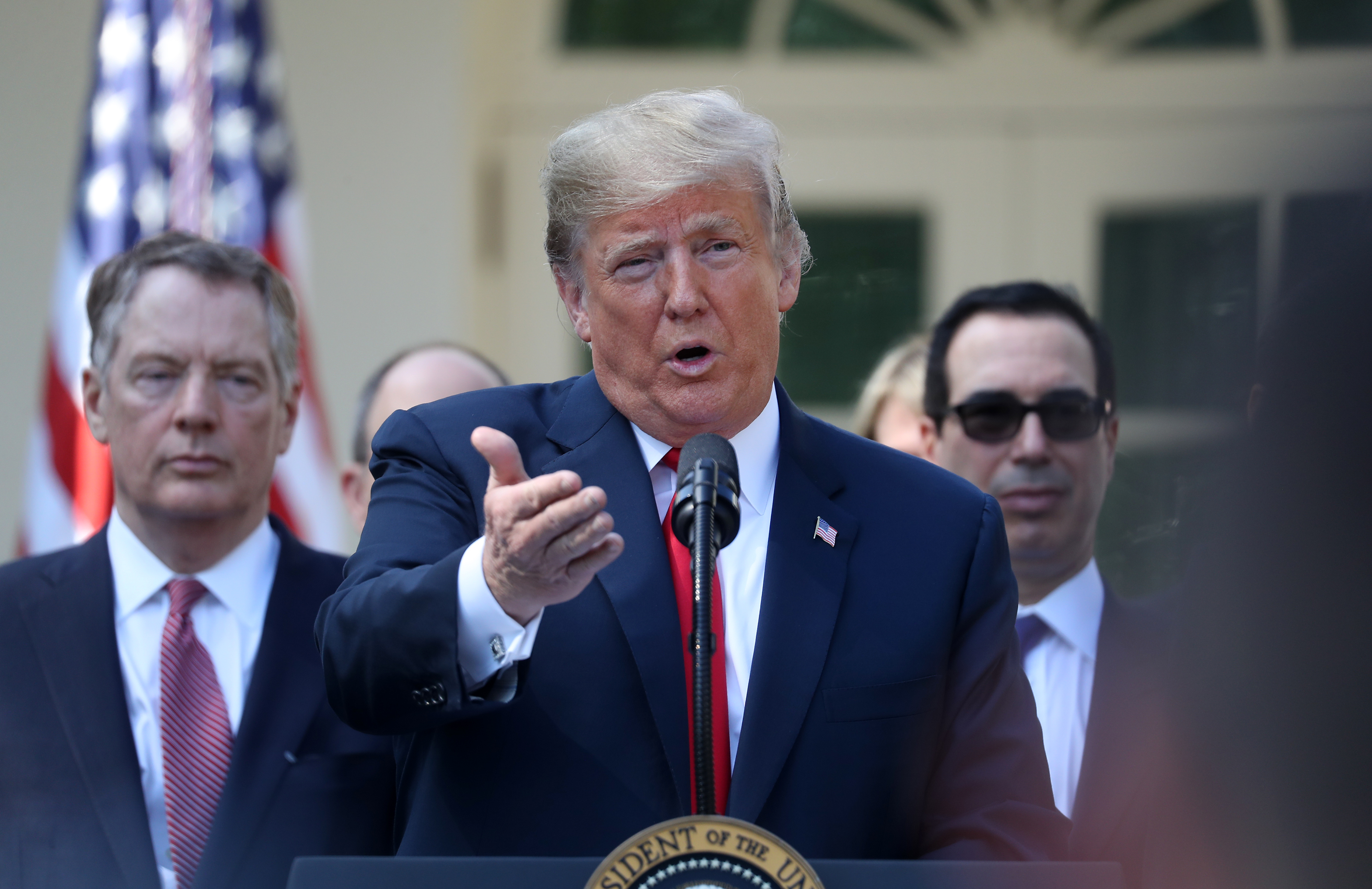Donald Trump speaks on the US-Mexico-Canada Agreement, or USMCA, in the Rose Garden of the White House in Washington on October 1. Photo: Bloomberg Donald Trump speaks on the US-Mexico-Canada Agreement, or USMCA, in the Rose Garden of the White House in Washington on October 1. Photo: Bloomberg