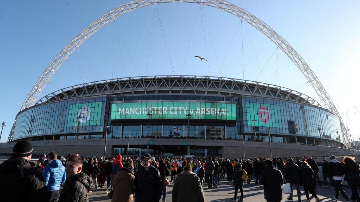 A file photo showing a general view outside Wimbley Stadium before a match of Arsenal versus Manchester City. Photo: Reuters A file photo showing a general view outside Wimbley Stadium before a match of Arsenal versus Manchester City. Photo: Reuters