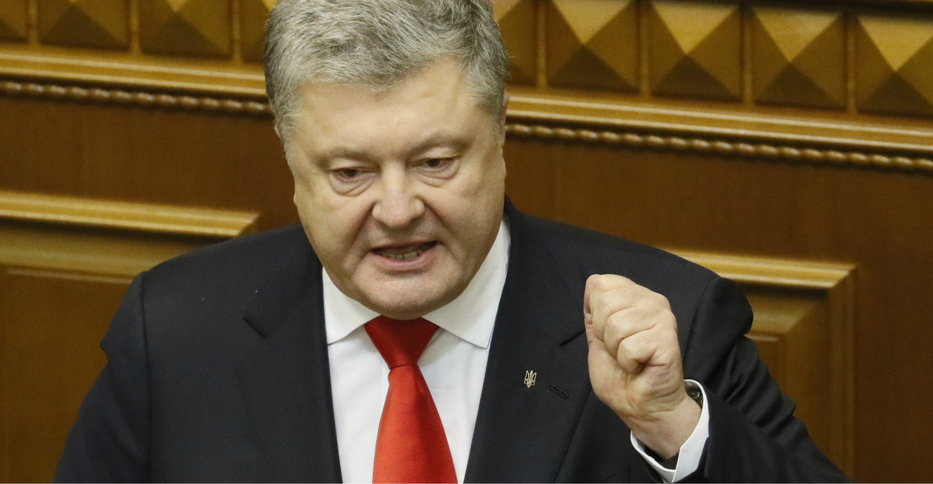 Ukrainian President Petro Poroshenko speaks during a parliament session in Kiev on Monday. Photo: Reuters Ukrainian President Petro Poroshenko speaks during a parliament session in Kiev on Monday. Photo: Reuters