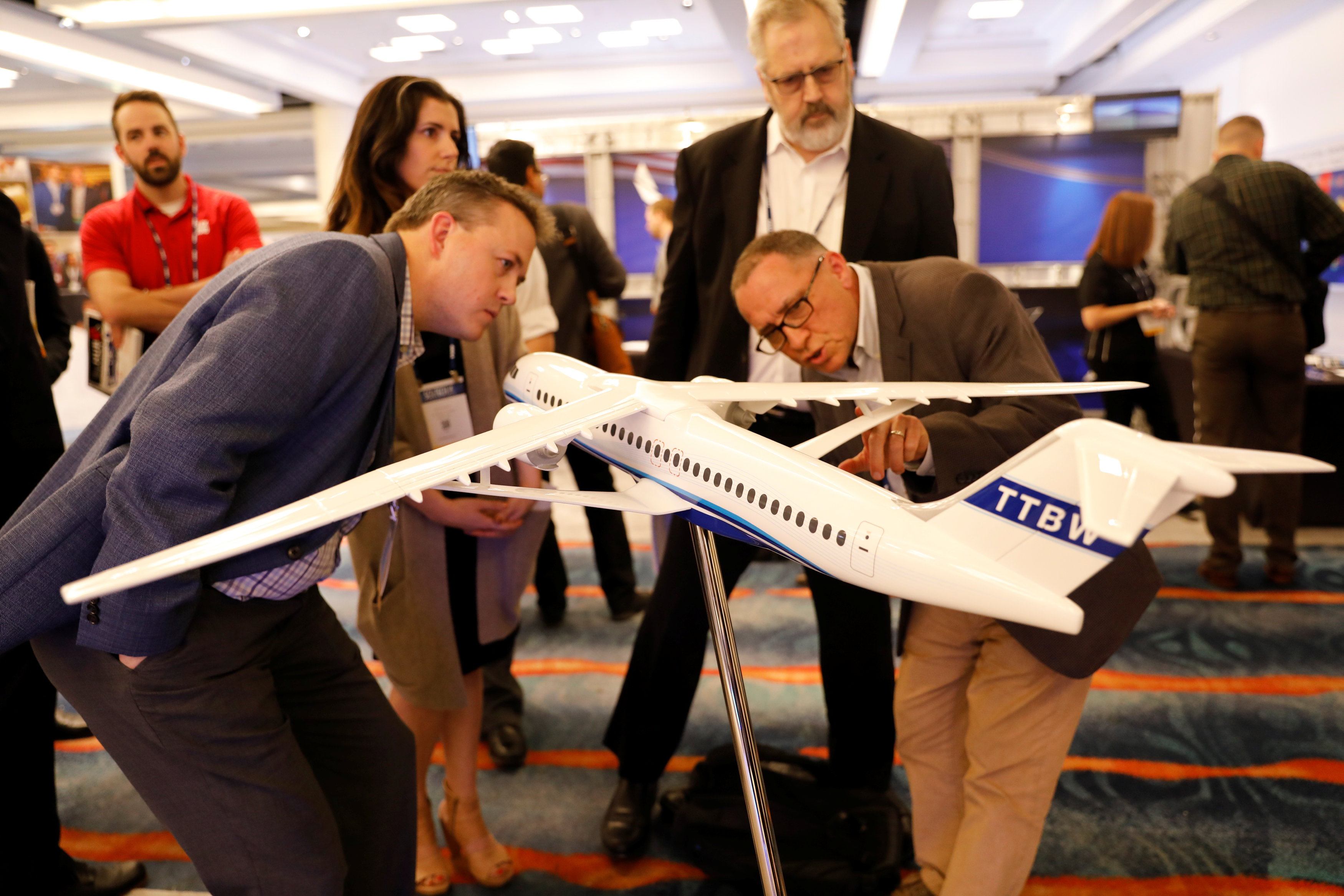 Boeing shows a new iteration of an airplane wing system at the American Institute of Aeronautics and Astronautics during an event in San Diego on Tuesday. Photo: Reuters Boeing shows a new iteration of an airplane wing system at the American Institute of Aeronautics and Astronautics during an event in San Diego on Tuesday. Photo: Reuters