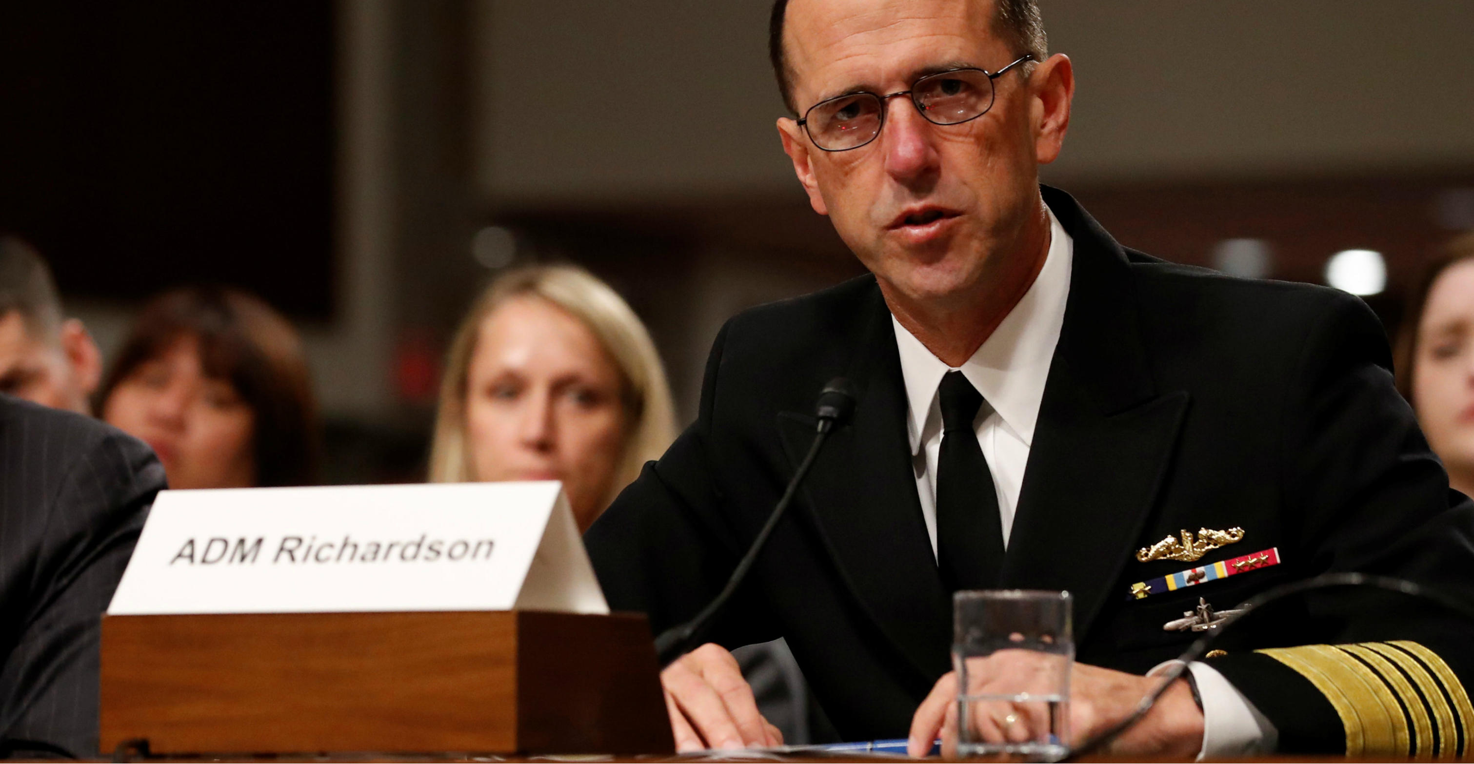 Admiral John Richardson, head of the US naval operations, urged China to stick to international rules during unplanned naval encounters at sea. Photo: Reuters Admiral John Richardson, head of the US naval operations, urged China to stick to international rules during unplanned naval encounters at sea. Photo: Reuters