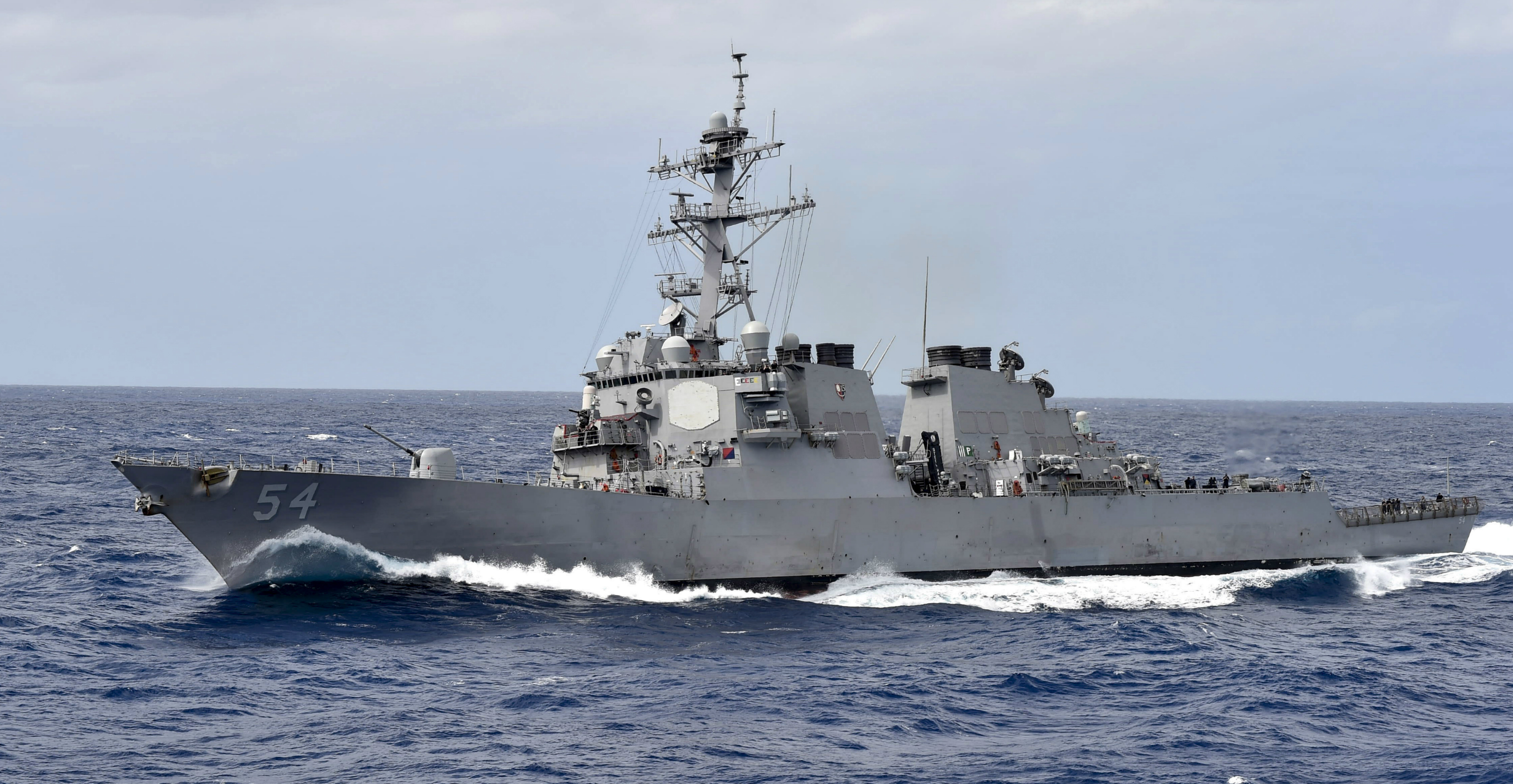 File photo of a US Navy guided-missile destroyer in a maneuvering exercise. Photo: US Navy/AFP File photo of a US Navy guided-missile destroyer in a maneuvering exercise. Photo: US Navy/AFP