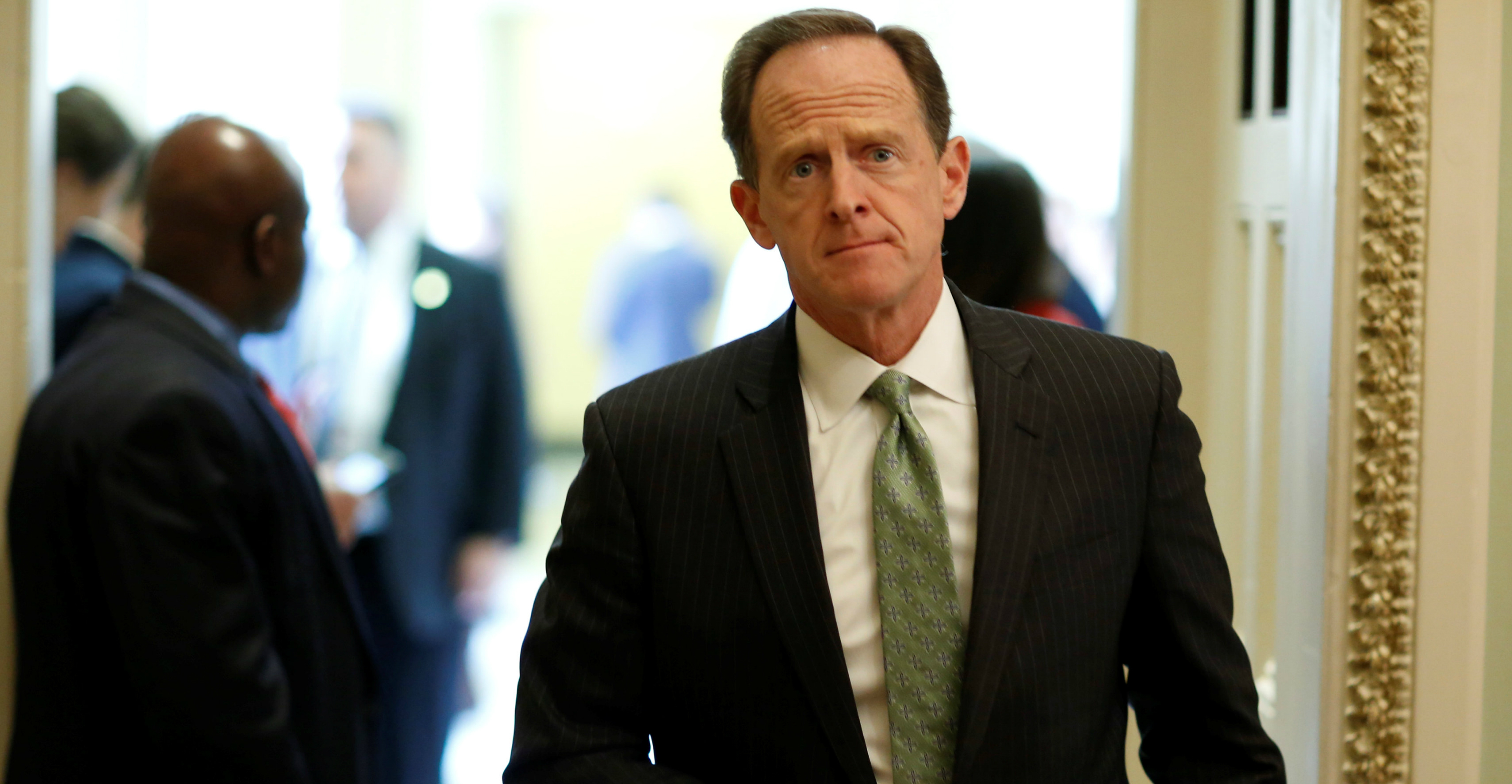 Republican Senator Pat Toomey of Pennsylvania, co-sponsor of the Senate bill, said the tariffs are "weakening our economy, threatening American jobs, and eroding our credibility with other nations”. Photo: Reuters Republican Senator Pat Toomey of Pennsylvania, co-sponsor of the Senate bill, said the tariffs are "weakening our economy, threatening American jobs, and eroding our credibility with other nations”. Photo: Reuters