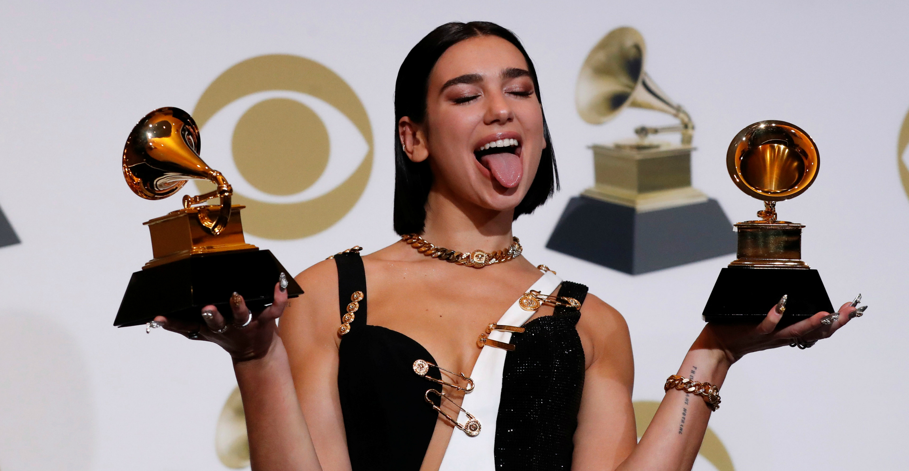 Dua Lipa bags awards for best dance recording for Electricity and for best new artist. Photo: Reuters Dua Lipa bags awards for best dance recording for Electricity and for best new artist. Photo: Reuters