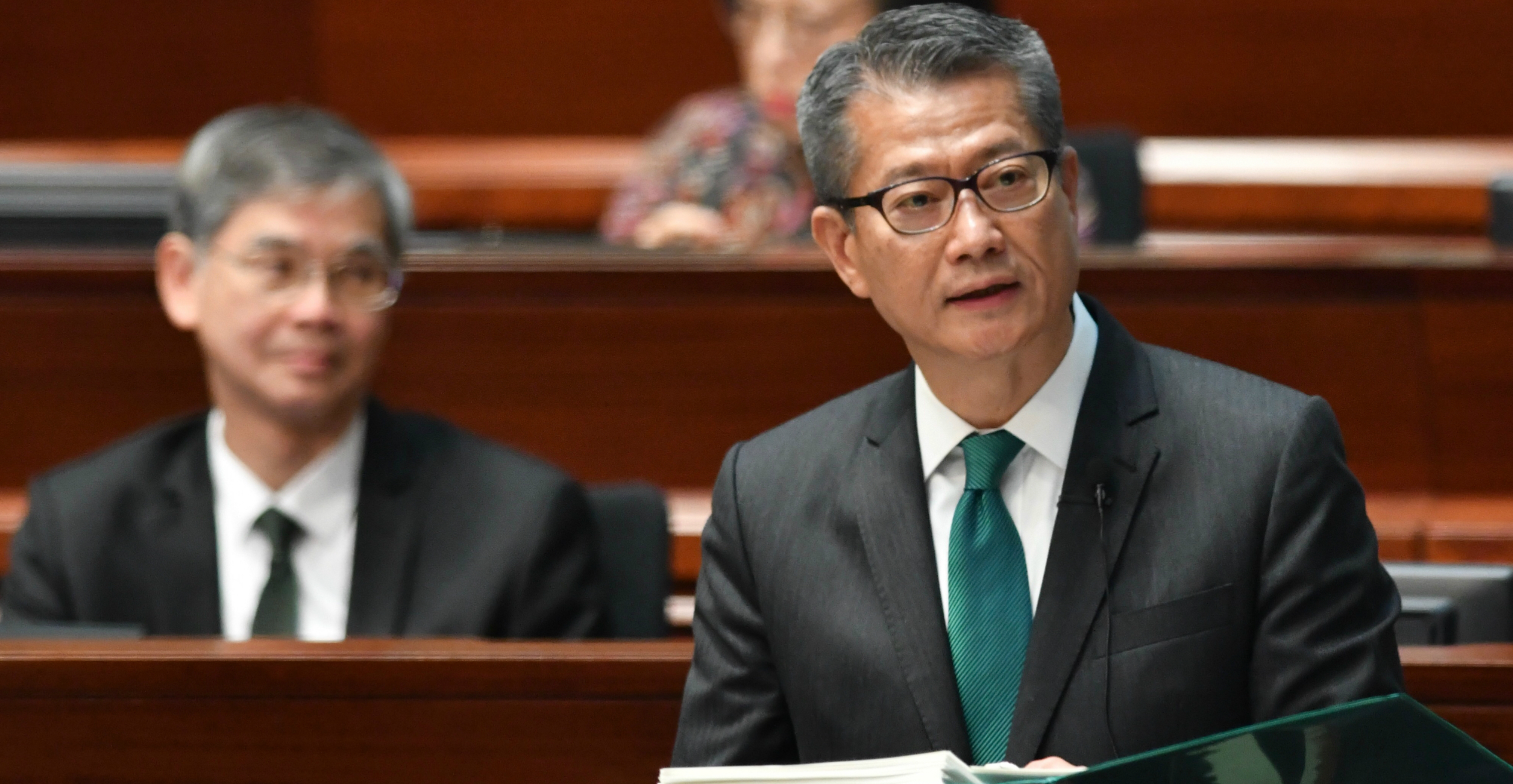 Financial Secretary Paul Chan delivers the 2019-20 budget at the Legislative Council on Wednesday. Photo: ISD Financial Secretary Paul Chan delivers the 2019-20 budget at the Legislative Council on Wednesday. Photo: ISD