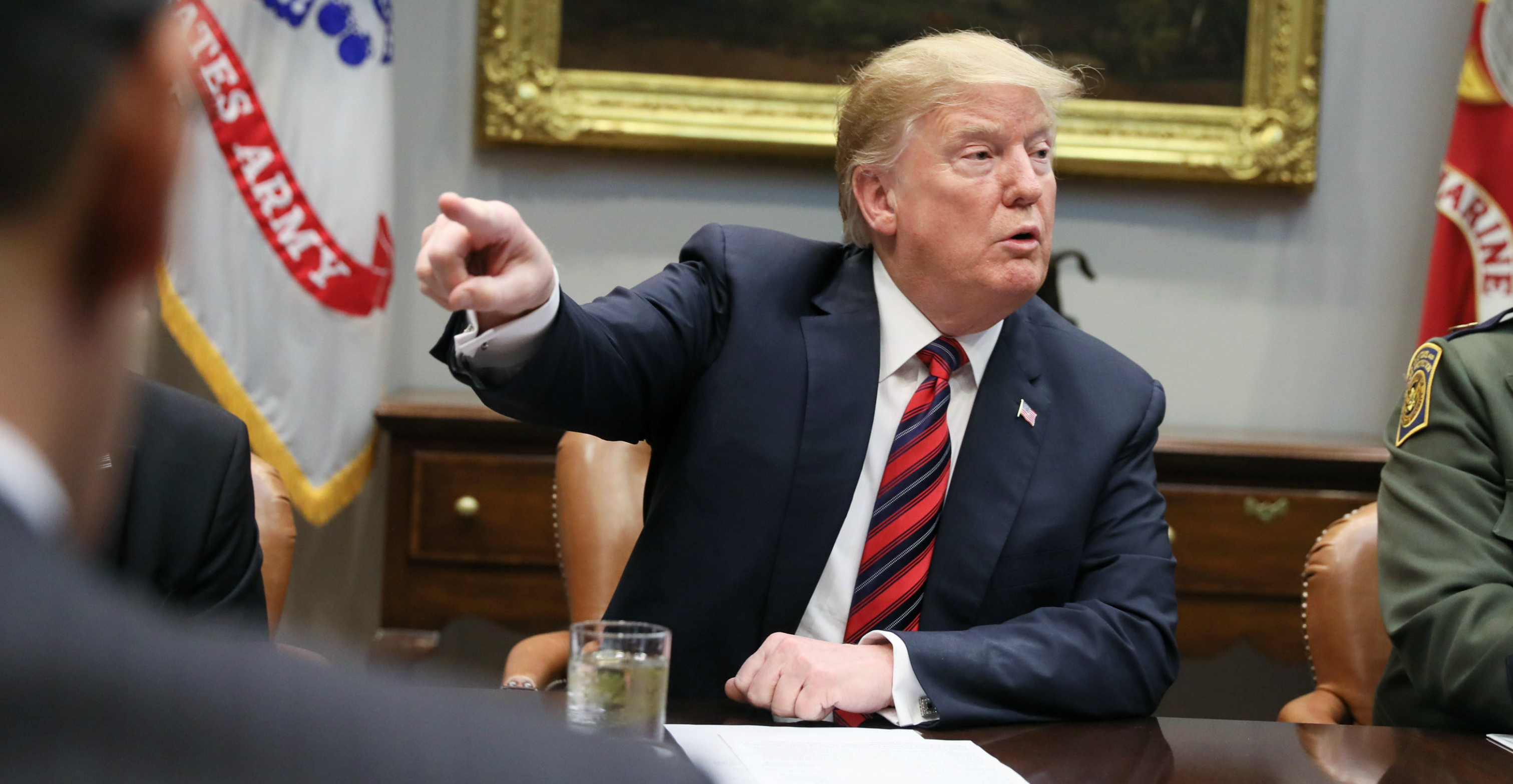 US President Donald Trump attends a briefing on "drug trafficking on the southern border" at the White House on Wednesday. Photo: Reuters US President Donald Trump attends a briefing on "drug trafficking on the southern border" at the White House on Wednesday. Photo: Reuters