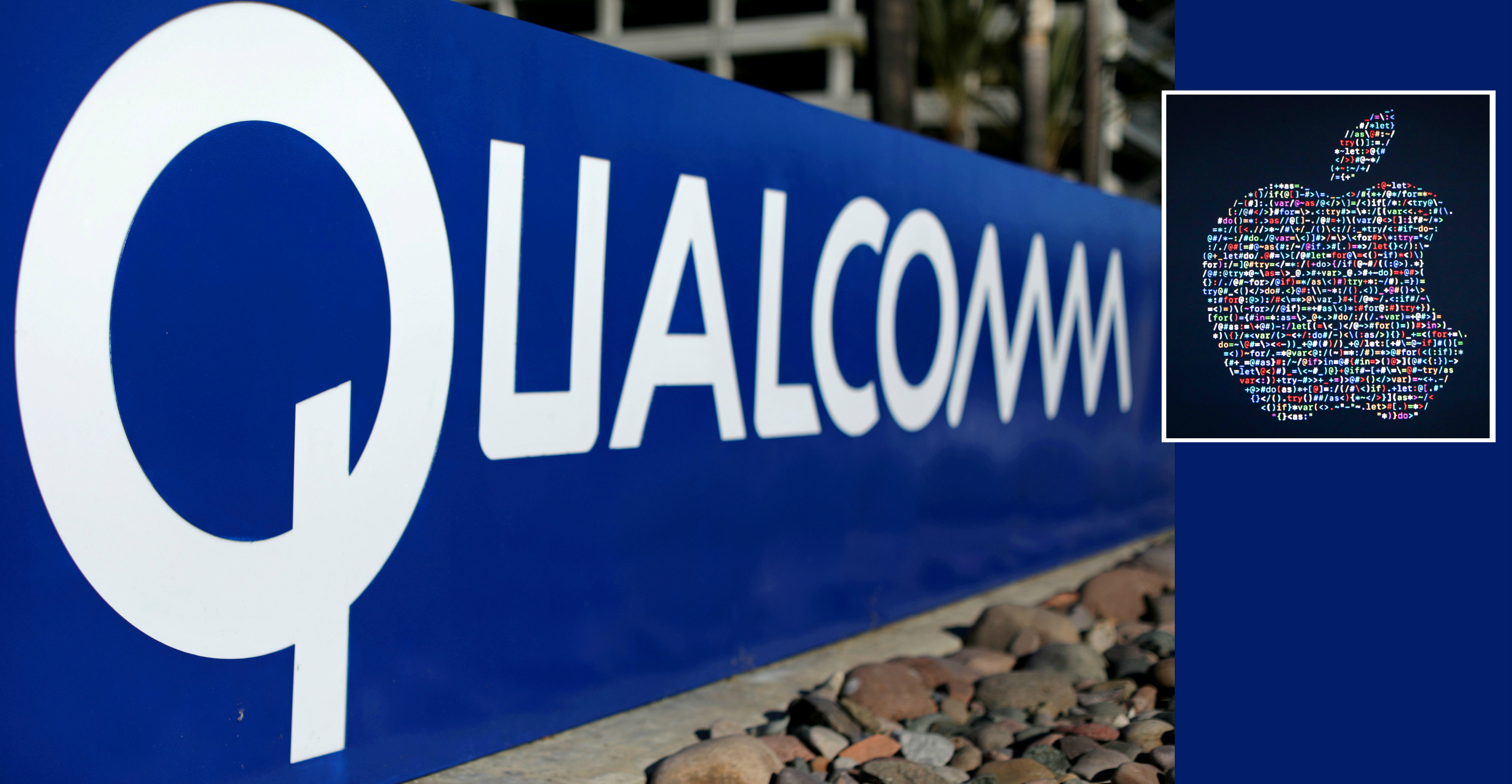 Apple has accused Qualcomm of unfair patent licensing practices, and Qualcomm in turn has accused Apple of patent infringement. Photo: Reuters/AFP Apple has accused Qualcomm of unfair patent licensing practices, and Qualcomm in turn has accused Apple of patent infringement. Photo: Reuters/AFP
