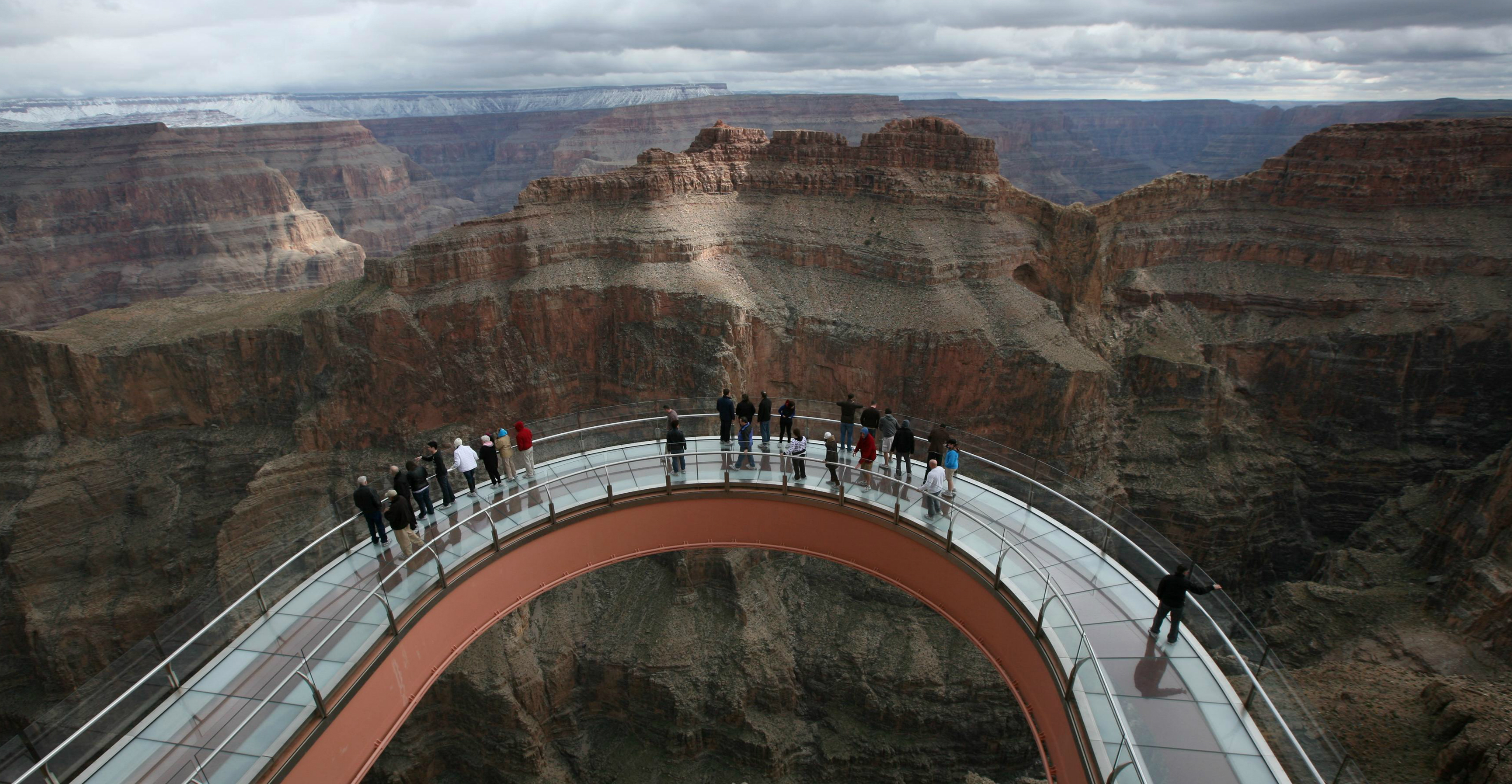 The victim was part of a tour group visiting Grand Canyon West, a popular area that includes the horseshoe-shaped, glass Skywalk that juts out from the canyon wall. Photo: Reuters The victim was part of a tour group visiting Grand Canyon West, a popular area that includes the horseshoe-shaped, glass Skywalk that juts out from the canyon wall. Photo: Reuters