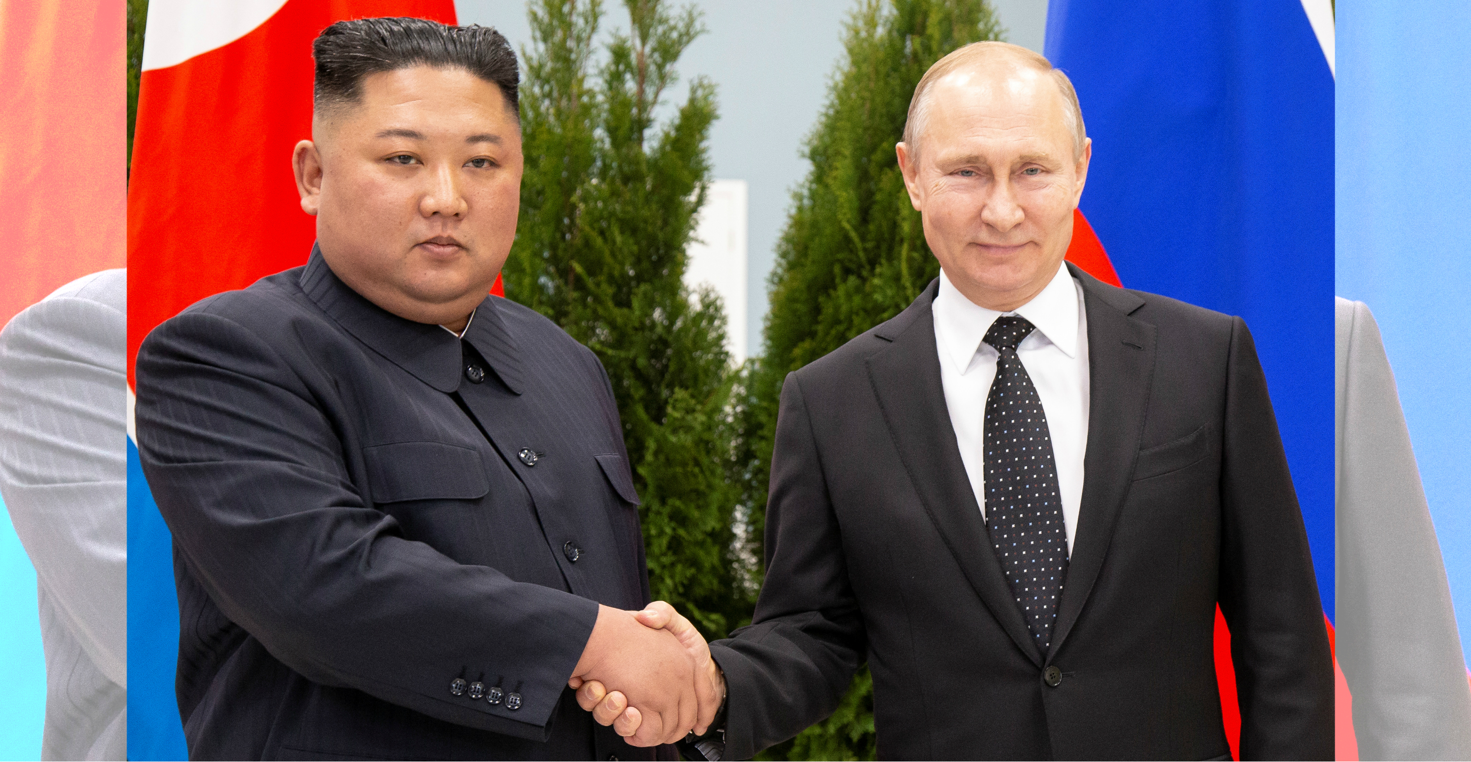 Russian President Vladimir Putin and North Korean leader Kim Jong-un shake hands prior to their talks in Vladivostok on Thursday. Photo: Reuters Russian President Vladimir Putin and North Korean leader Kim Jong-un shake hands prior to their talks in Vladivostok on Thursday. Photo: Reuters