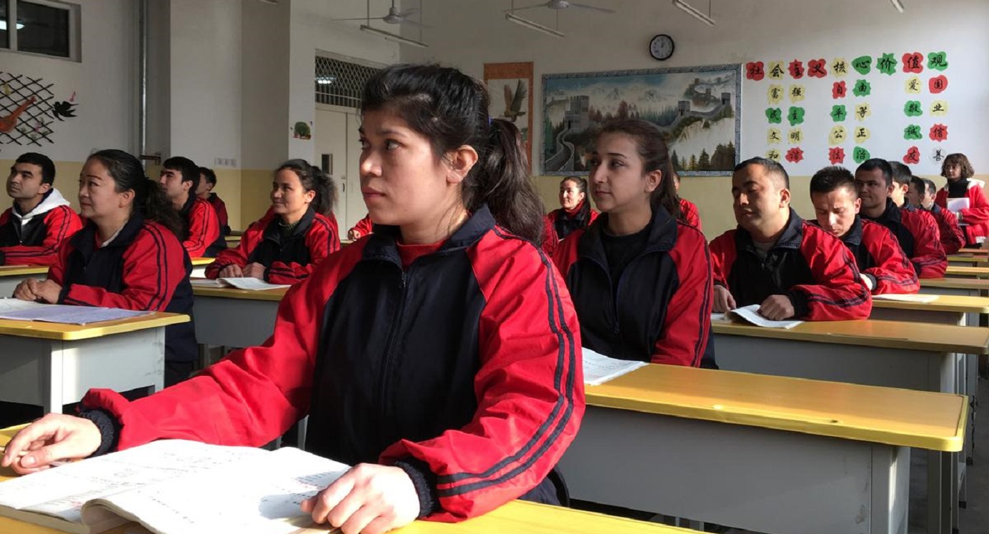 Kashgar residents attend a Chinese lesson at a vocational educational training center in the city during a government-sponsored trip for foreign diplomats and journalists to Xinjiang. Photo: Reuters Kashgar residents attend a Chinese lesson at a vocational educational training center in the city during a government-sponsored trip for foreign diplomats and journalists to Xinjiang. Photo: Reuters