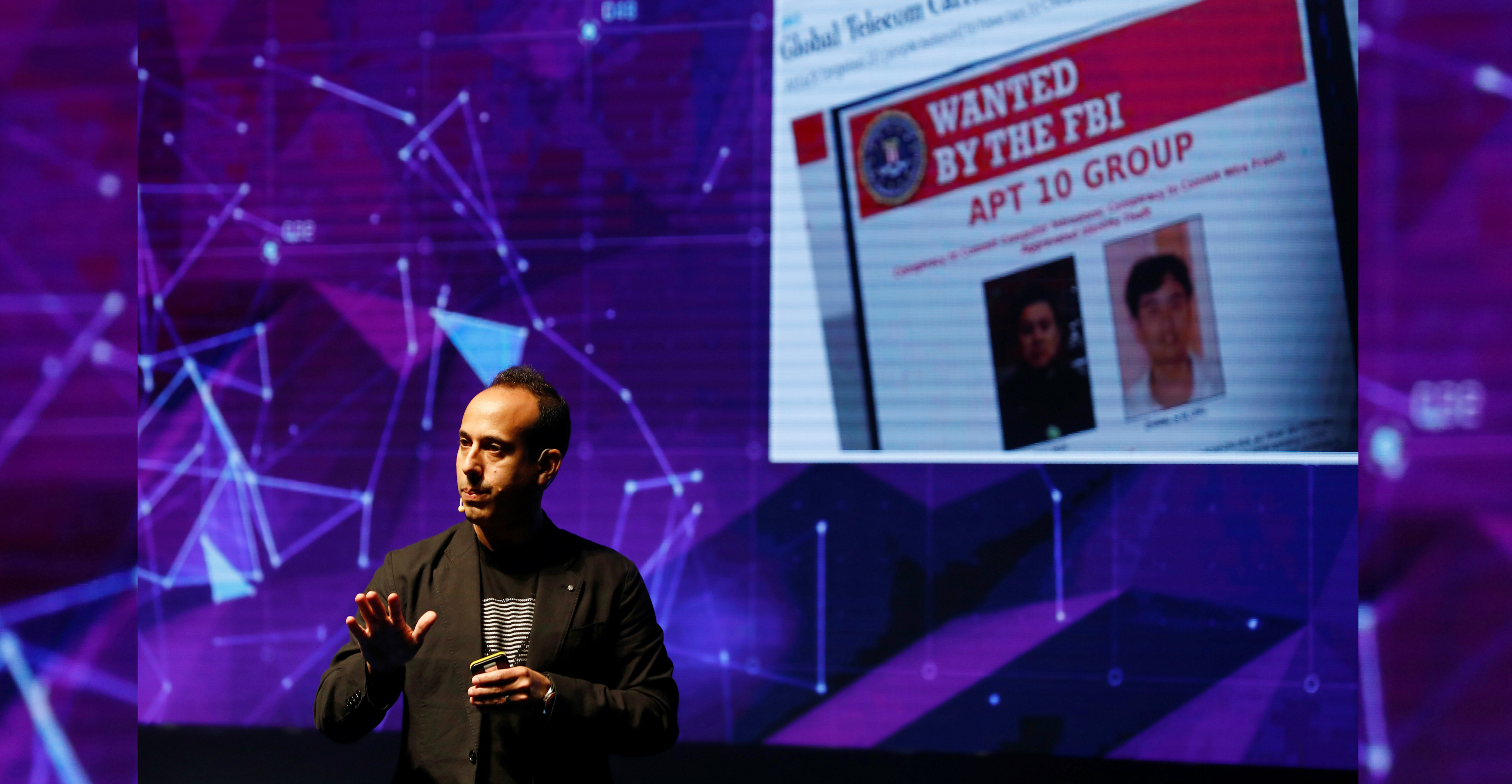 Lior Div, chief executive of US-Israeli cyber security firm Cybereason, speaks at the Cyber Week conference in Tel Aviv on Tuesday. Photo: Reuters Lior Div, chief executive of US-Israeli cyber security firm Cybereason, speaks at the Cyber Week conference in Tel Aviv on Tuesday. Photo: Reuters